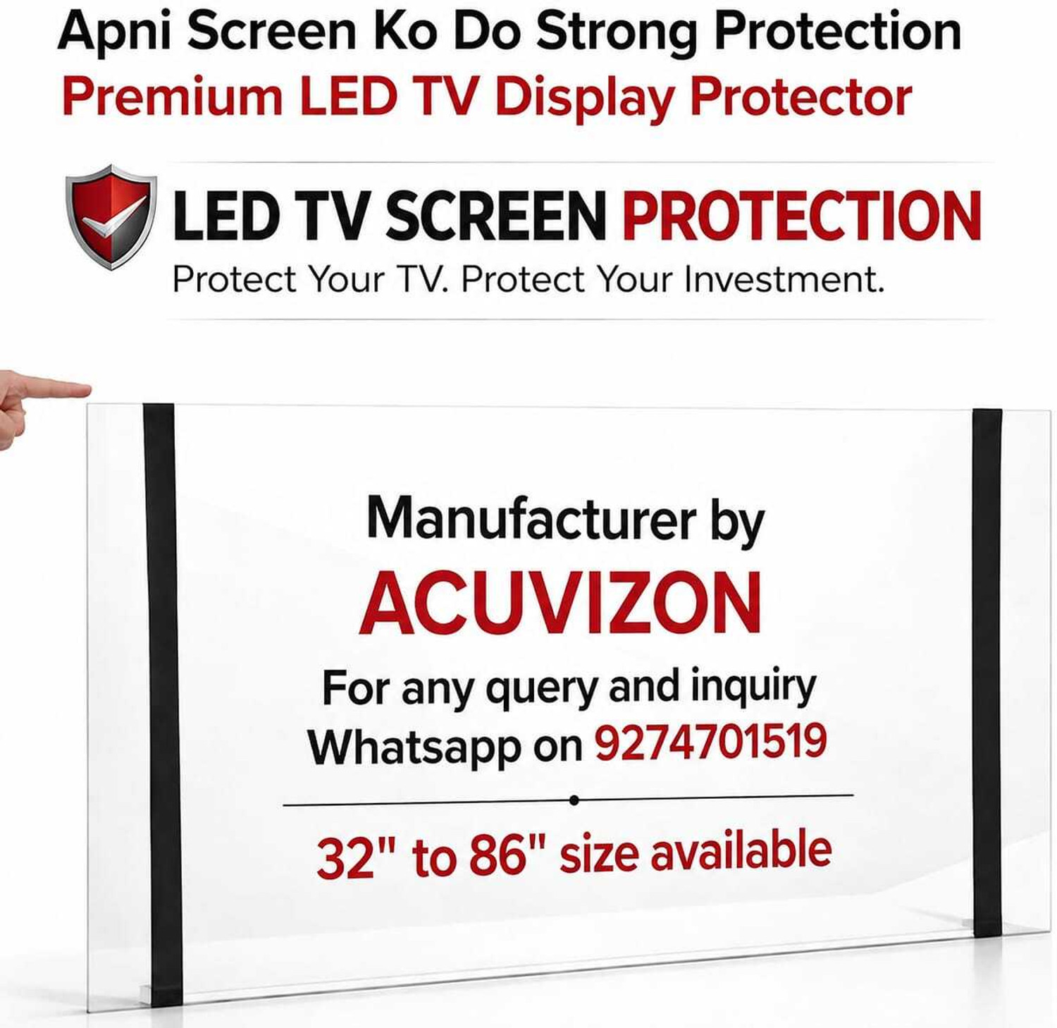 Image of ACUVIZON Screen Guard for LED TV 43''