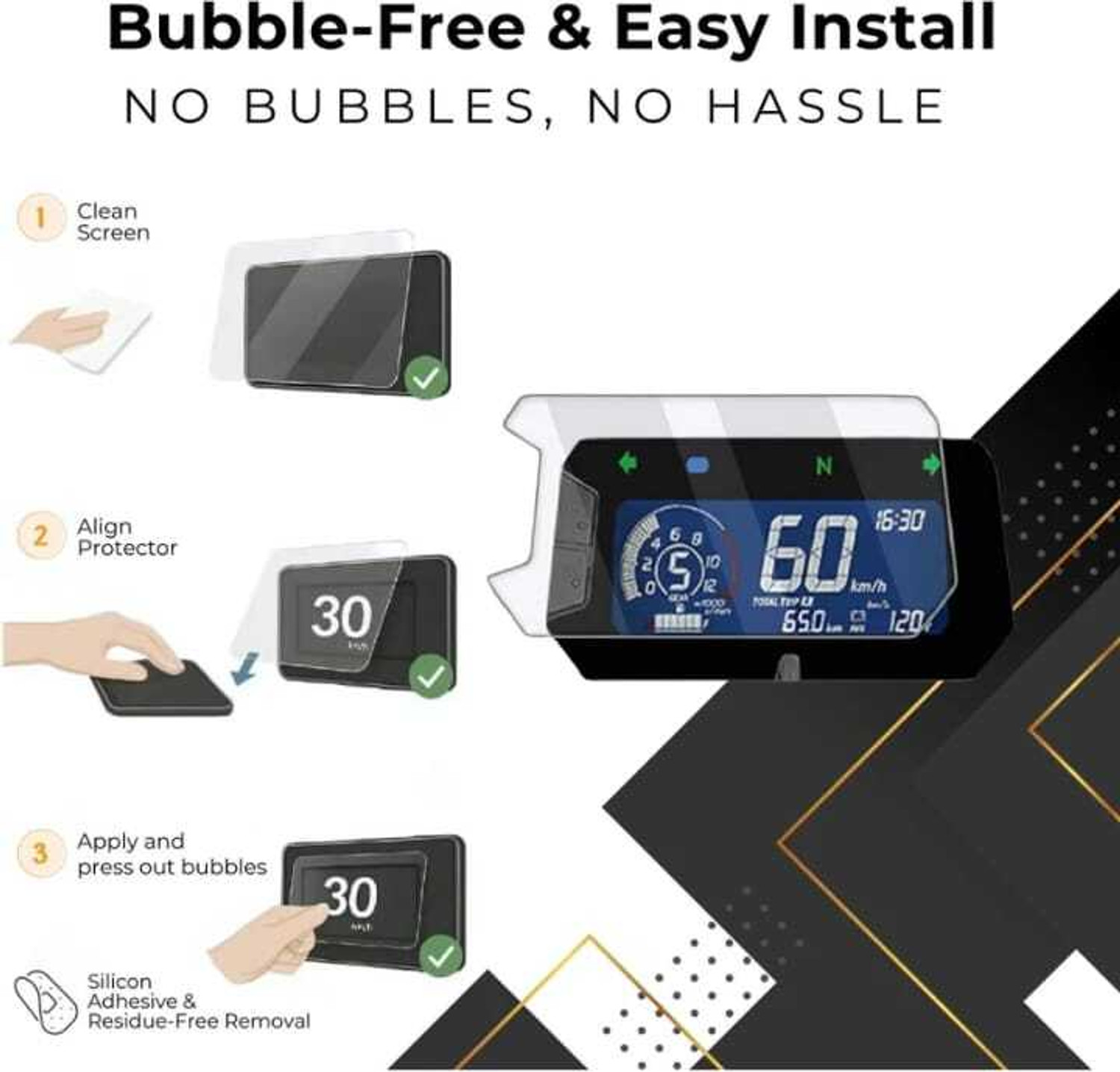Image of THE SHINE UNIVERSE Screen Guard for HONDA CB UNICORN 160 Bike, 9H TFT Instrument Cluster Protector, Anti Scratch, HD Clarity, Unicorn160 Display Speedometer Console Accessory 2025 [Not Tempered Glass]