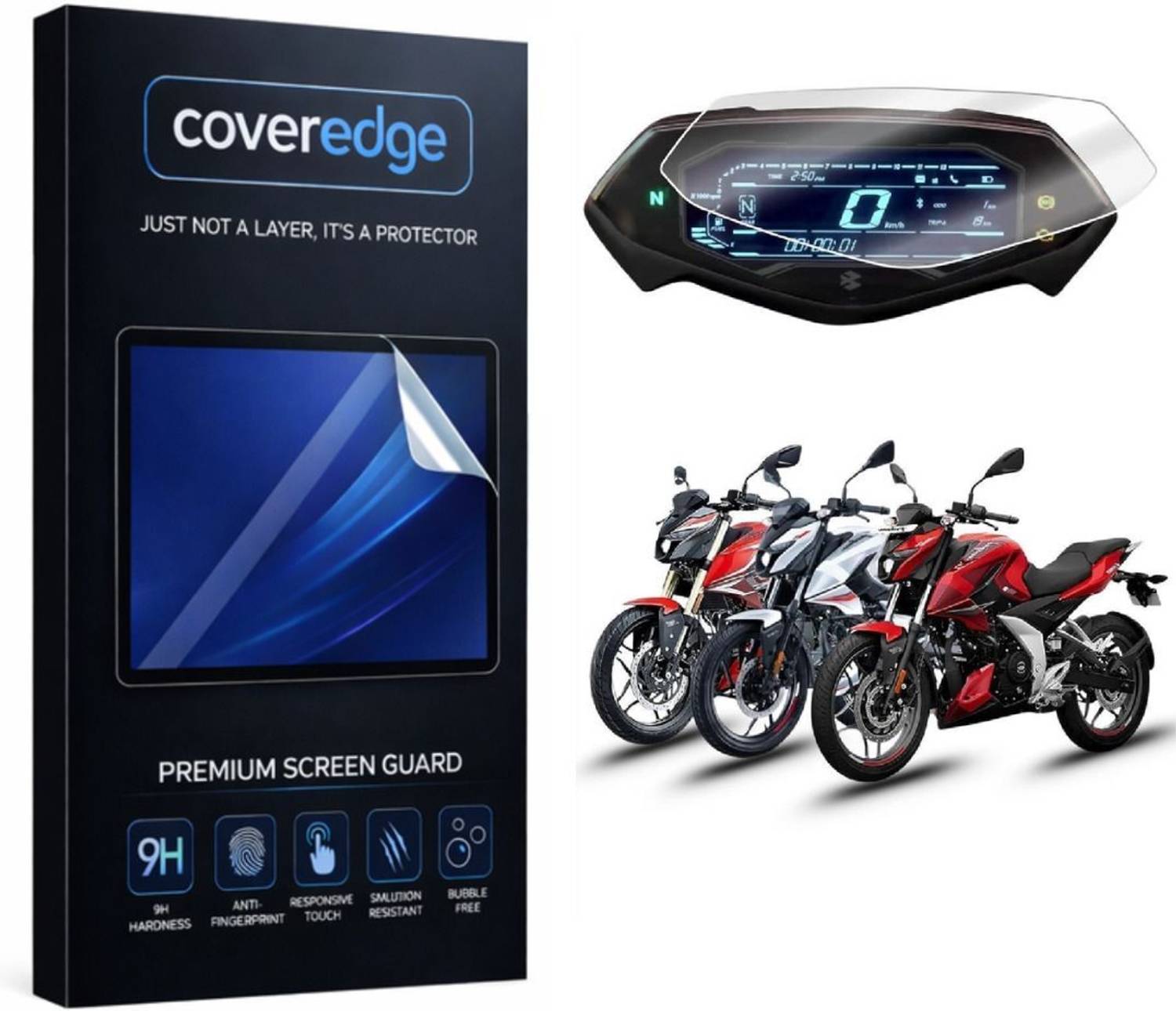 Cover Edge Screen Guard for Bajaj Pulsar N150 N160 N250 Digital S