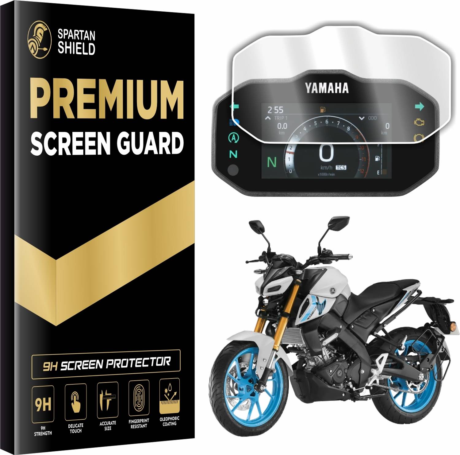 spartan shield Screen Guard for YAMAHA MT-15 VERSION 2.0 ICE STONE DLX NEW BIKES, TFT Instrument Cluster Protector, MT15 v2.0 DLX Scratch Cover Accessories 2025 [Not Tempered Glass]