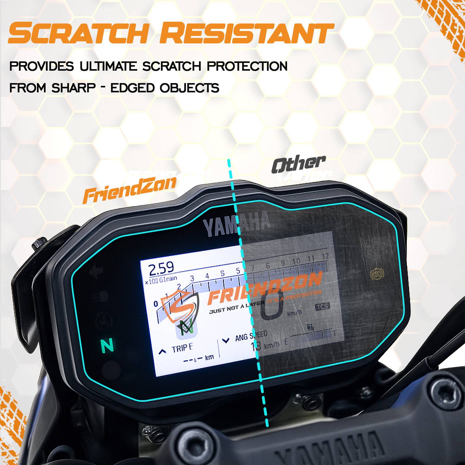 FriendZon Digital Meter Screen Guard for YAMAHA FZ-S Fi HYBRID 2025 - Image 5