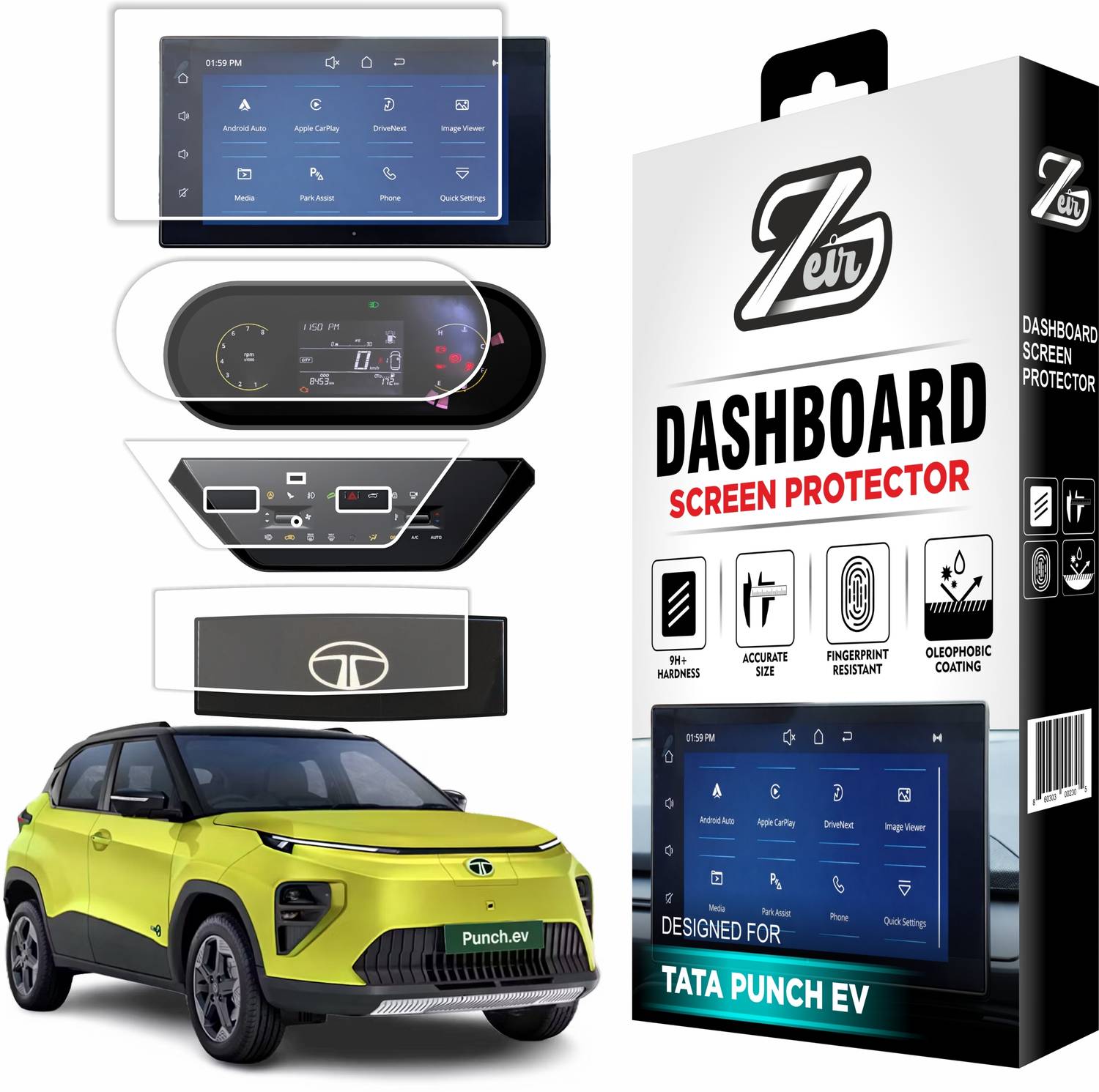 アドバンスコース zeir Screen Guard for TATA PUNCH EV 2026 FACELIFT [4 PACK
