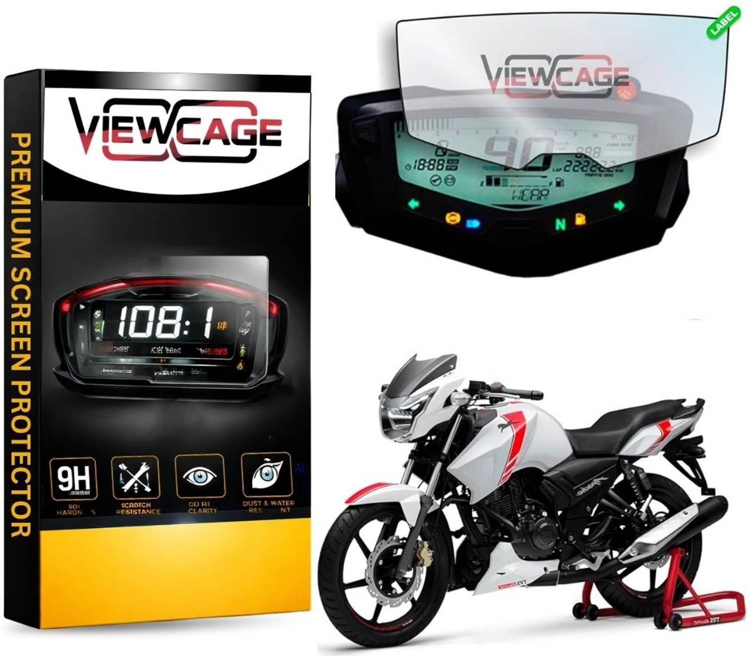ViewCage Screen Guard for TVS apache RTR 160 2V 2024, apache RTR 160 2V 2024