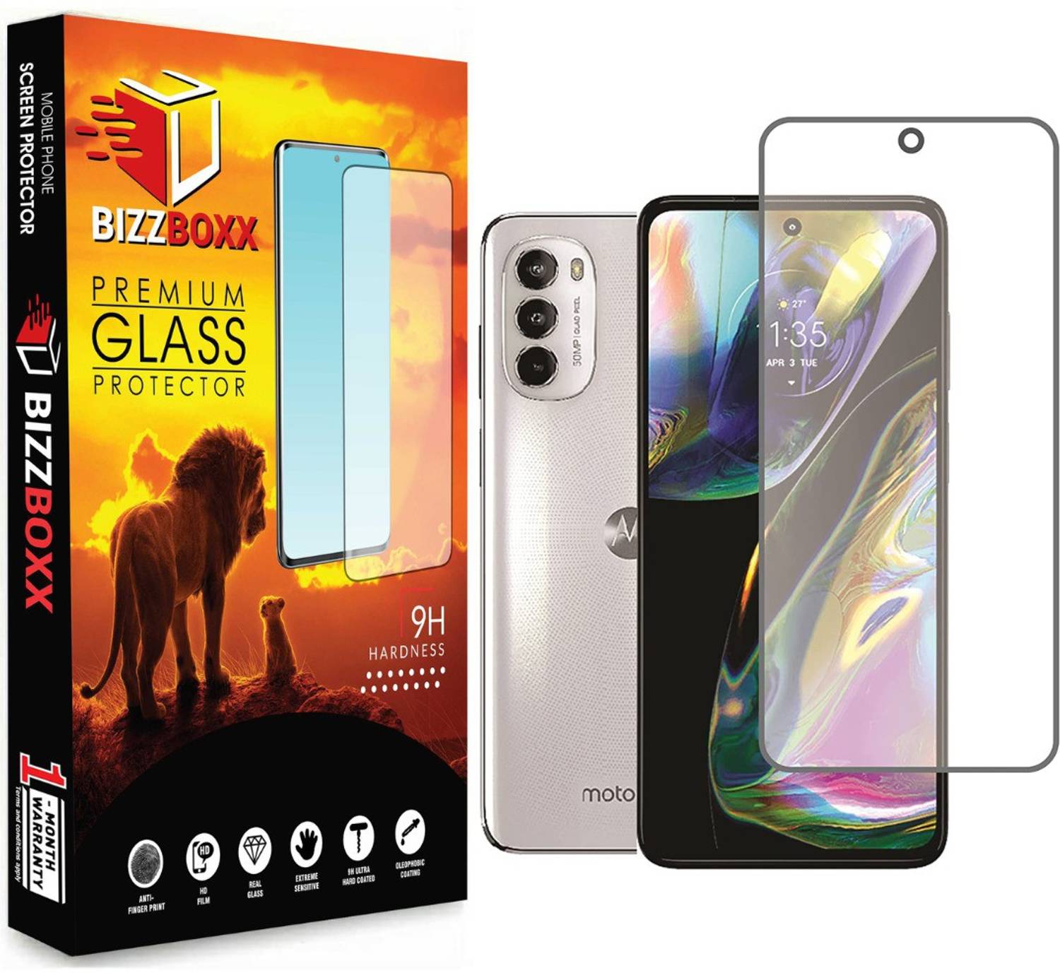 BizzBoxx Edge To Edge Tempered Glass for MOTOROLA G82 5G, G82, MOTO G82, MOTOROLA G52, MOTO G52 5G, G52