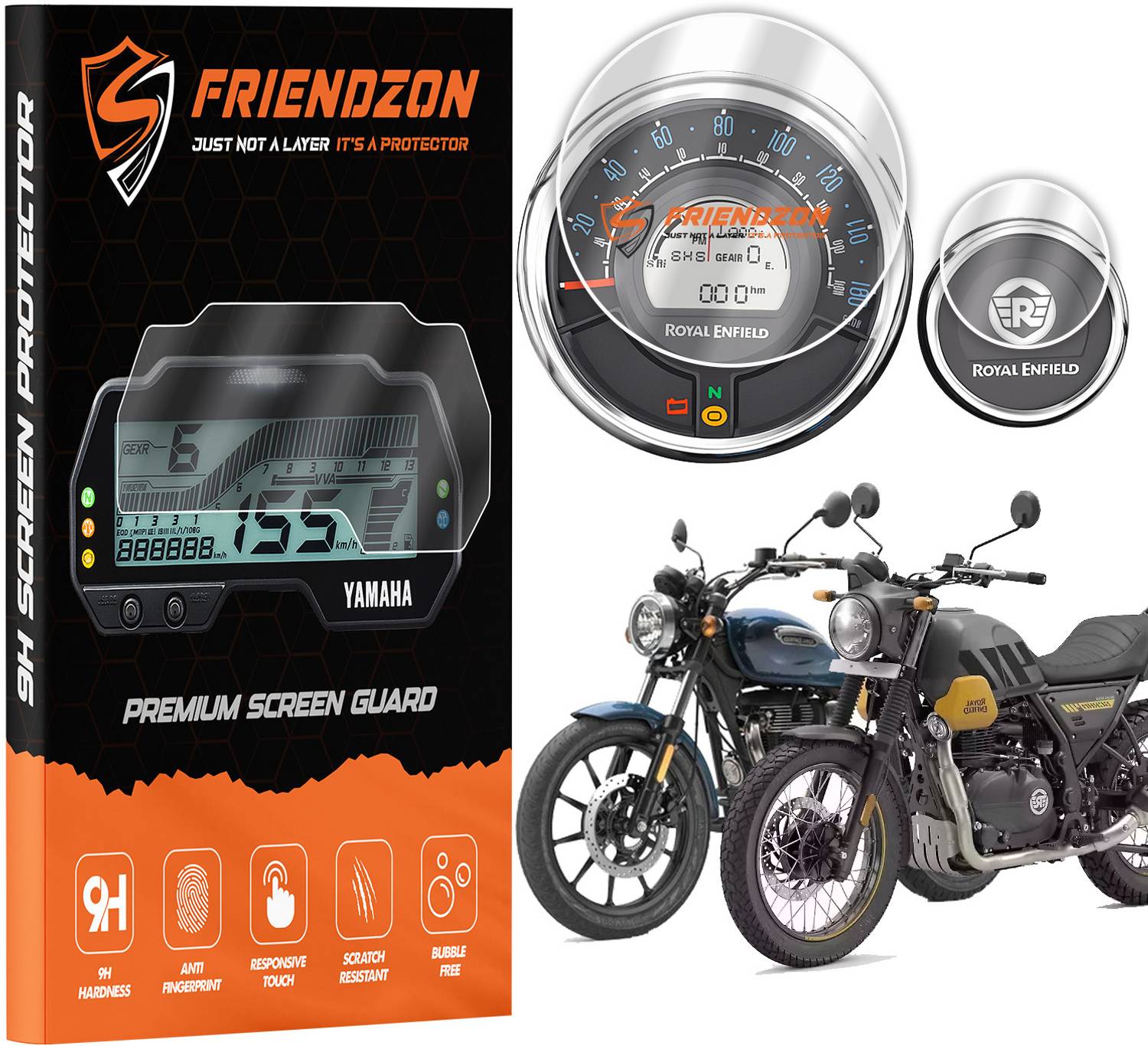 FriendZon Screen Guard for Royal Enfield Meteor 350 / Scram 411 / Hunter 350, Instrument Cluster Protector, Anti Scratch, HD Clarity, Anti Fingerprint [Not Tempered Glass]