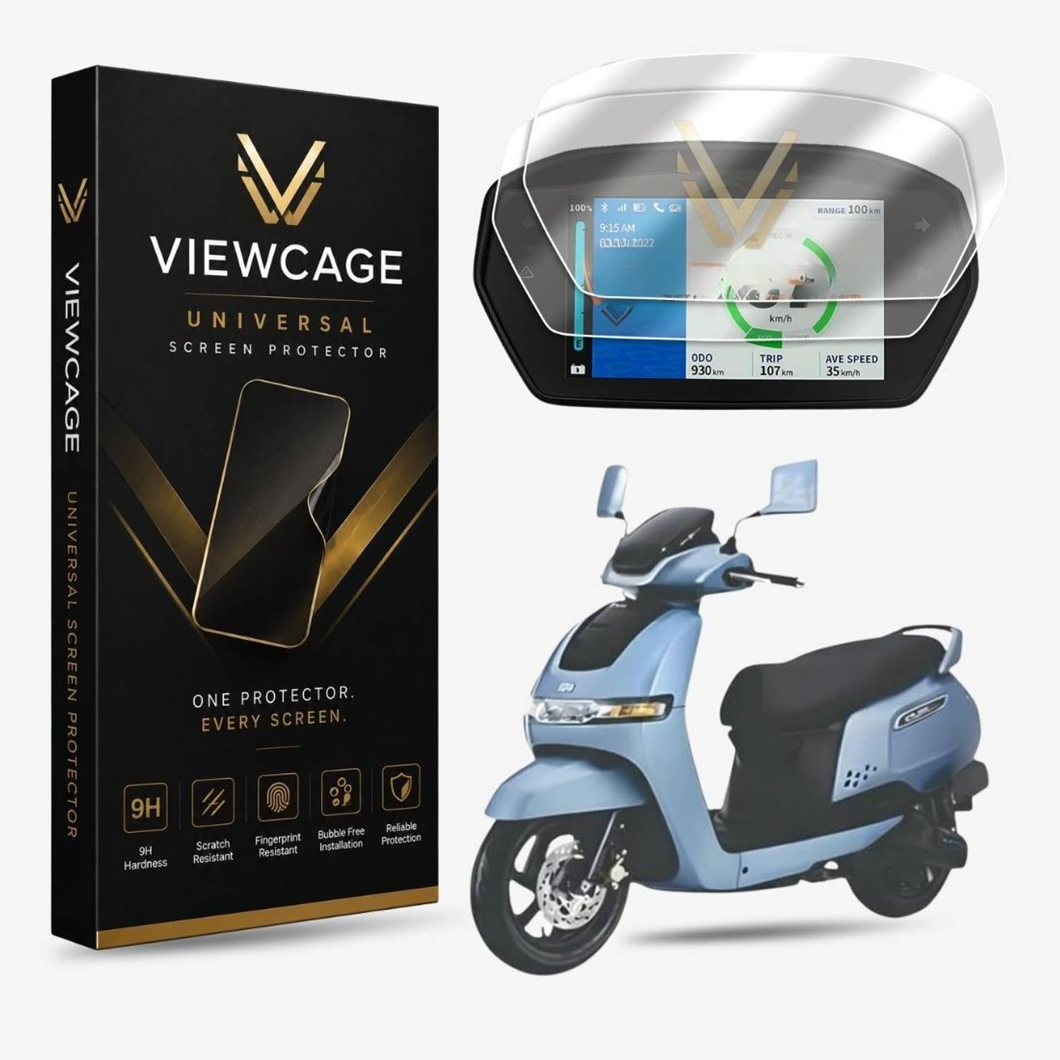 ViewCage Screen Guard for TVS iQube EV, 6-Inch TFT Meter Display | HD Clear Anti-Scratch Bubble-Free Instrument Cluster Protector