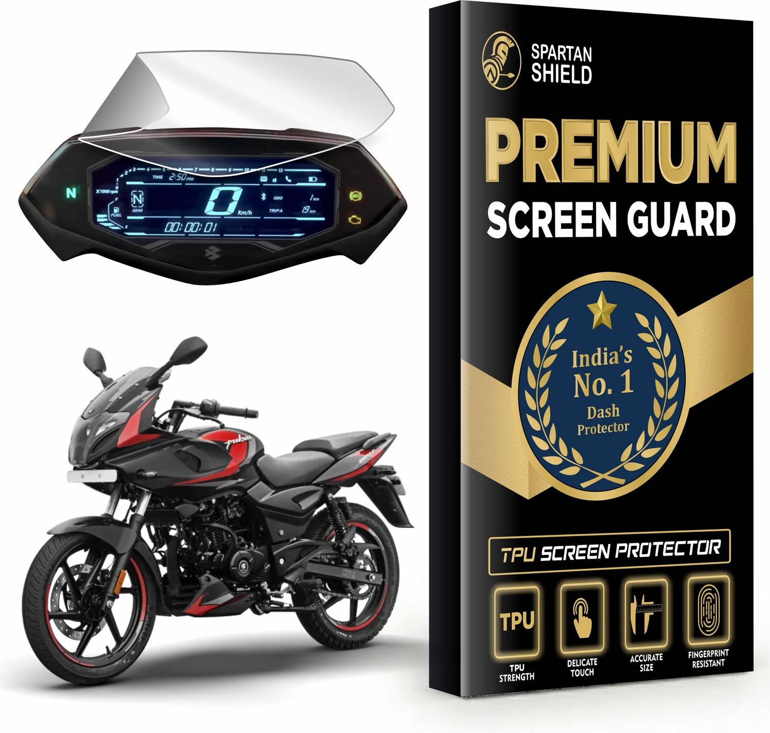 spartan shield Screen Guard for BAJAJ PULSAR 220F 2025+ Instru