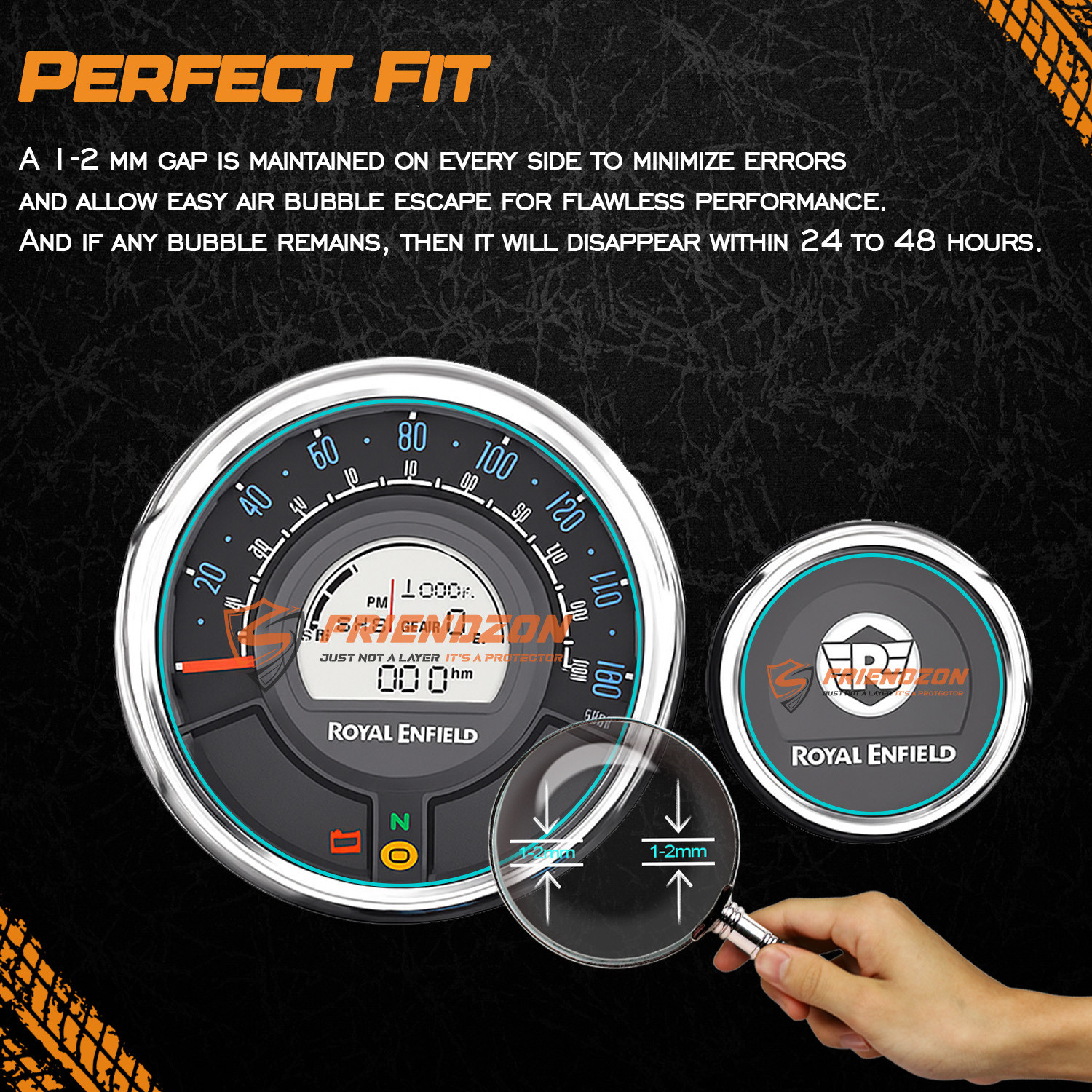 Image of FriendZon 9H Screen Guard Protector For Royal Enfield Meteor 350 / Scram 411 / Hunter 350 Bike Crash Guard