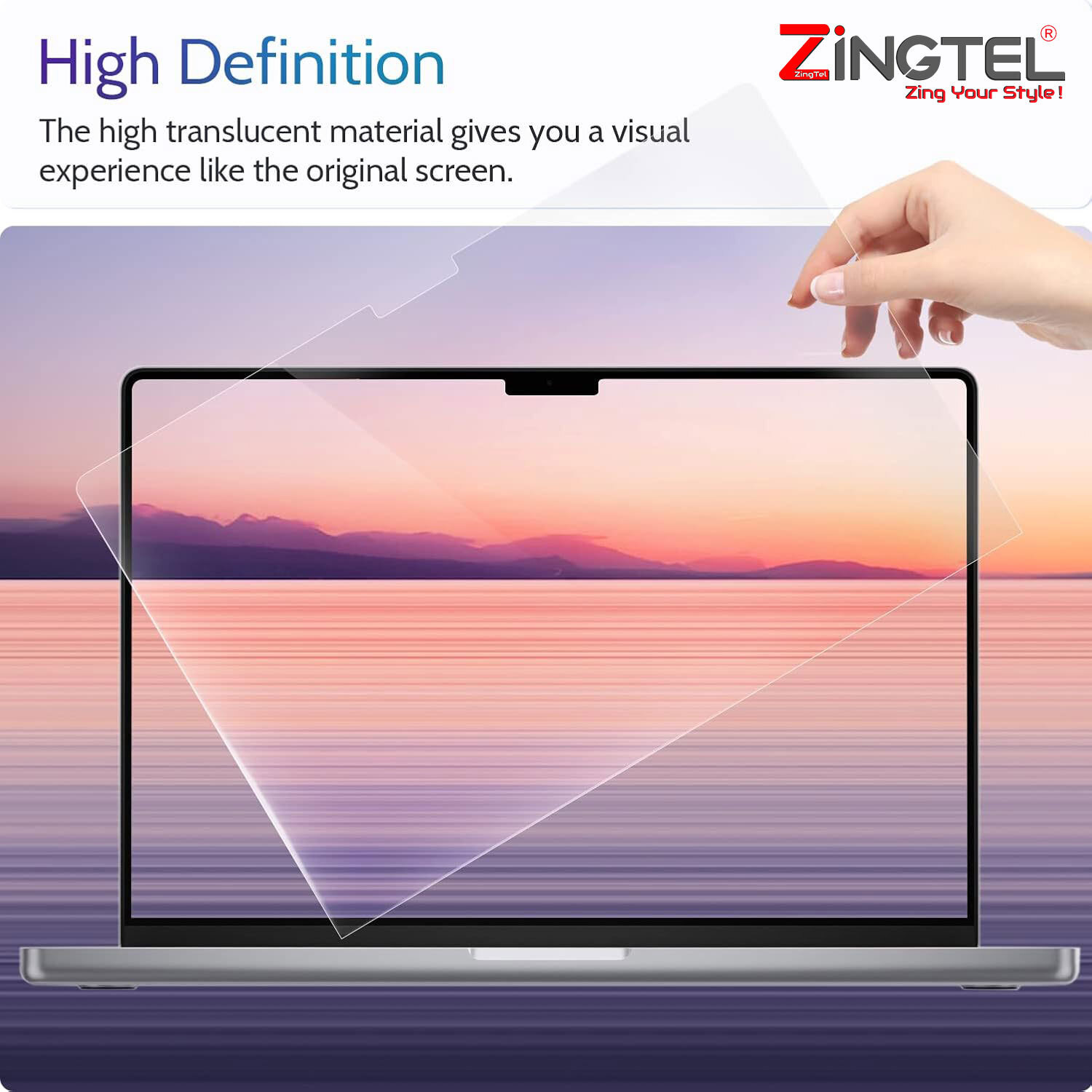 Image of ZINGTEL Screen Guard for Acer Aspire 3 (14 Inch, 35.56 cm, 16:9 Ratio, 1366x768 Resolution Laptop)