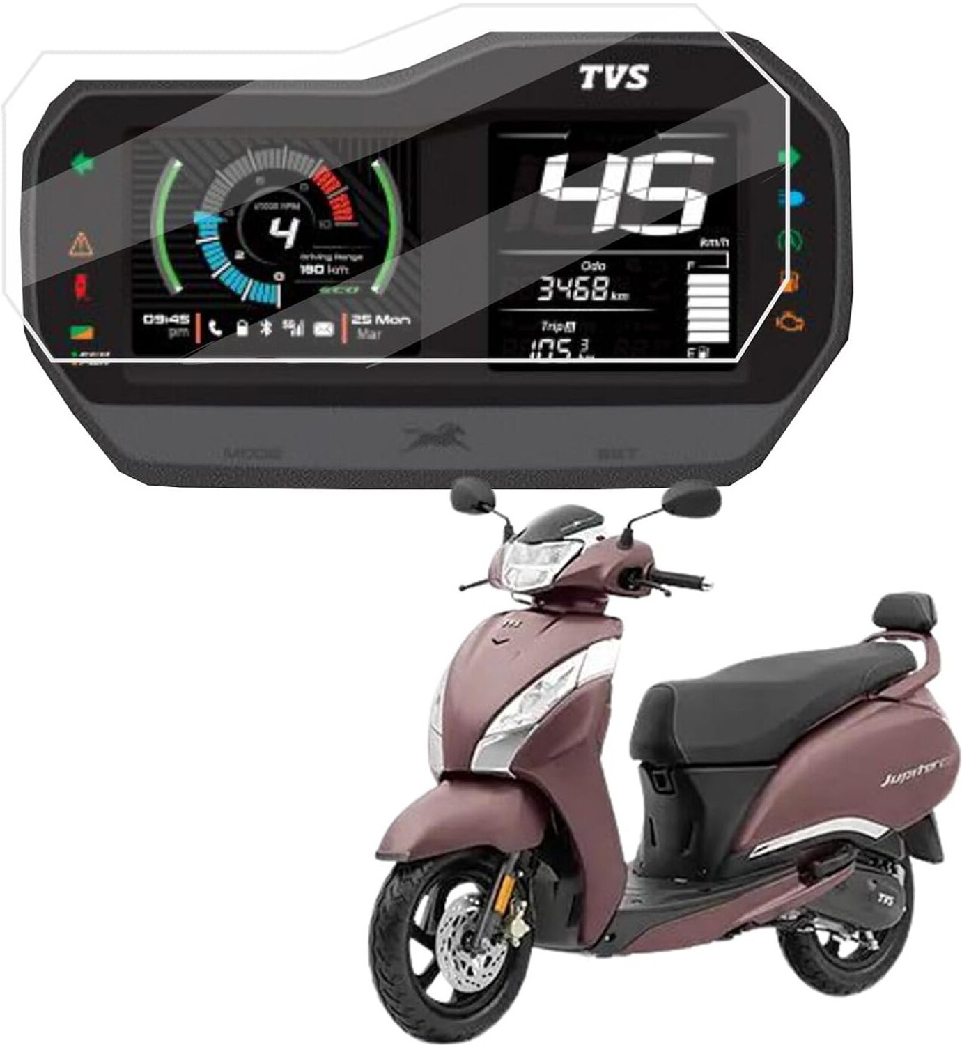 Image of ECMERED Screen Guard for TVS JUPITER 125 SmartConnect 2024 (Pack of 1)