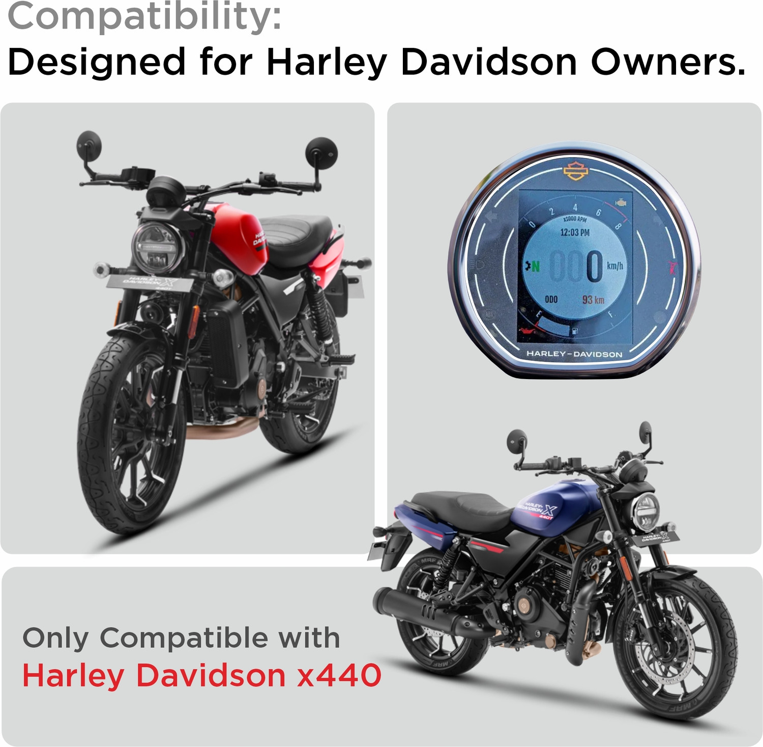 Image of spartan shield Screen Guard for 2024 HARLEY DAVIDSON X440 Bike 3.5 Inch TFT Instrument Cluster Display, DENIM VIVID S Accessories, 2023 HarleyX440 Protector [Not Tempered Glass]