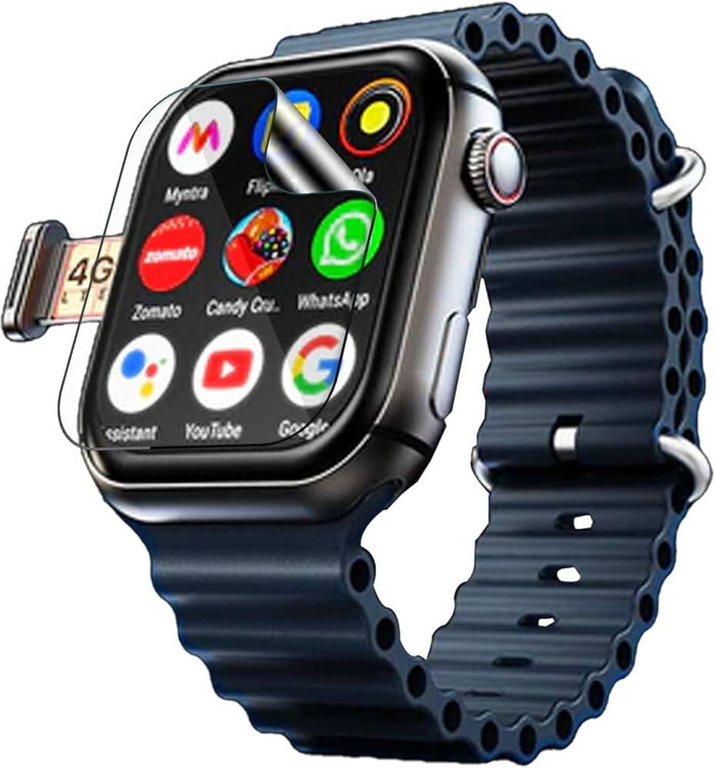 Anant Nano Glass for Smart Watch with Alexa Built-in, 1.83" HD Touchscreen & Fitness Tracker with Message Call Function, 120+ Sport Modes, IP68 Waterproof, 24/7 Heart Rate/Sleep Monitor, for Android iPhone (Black).131