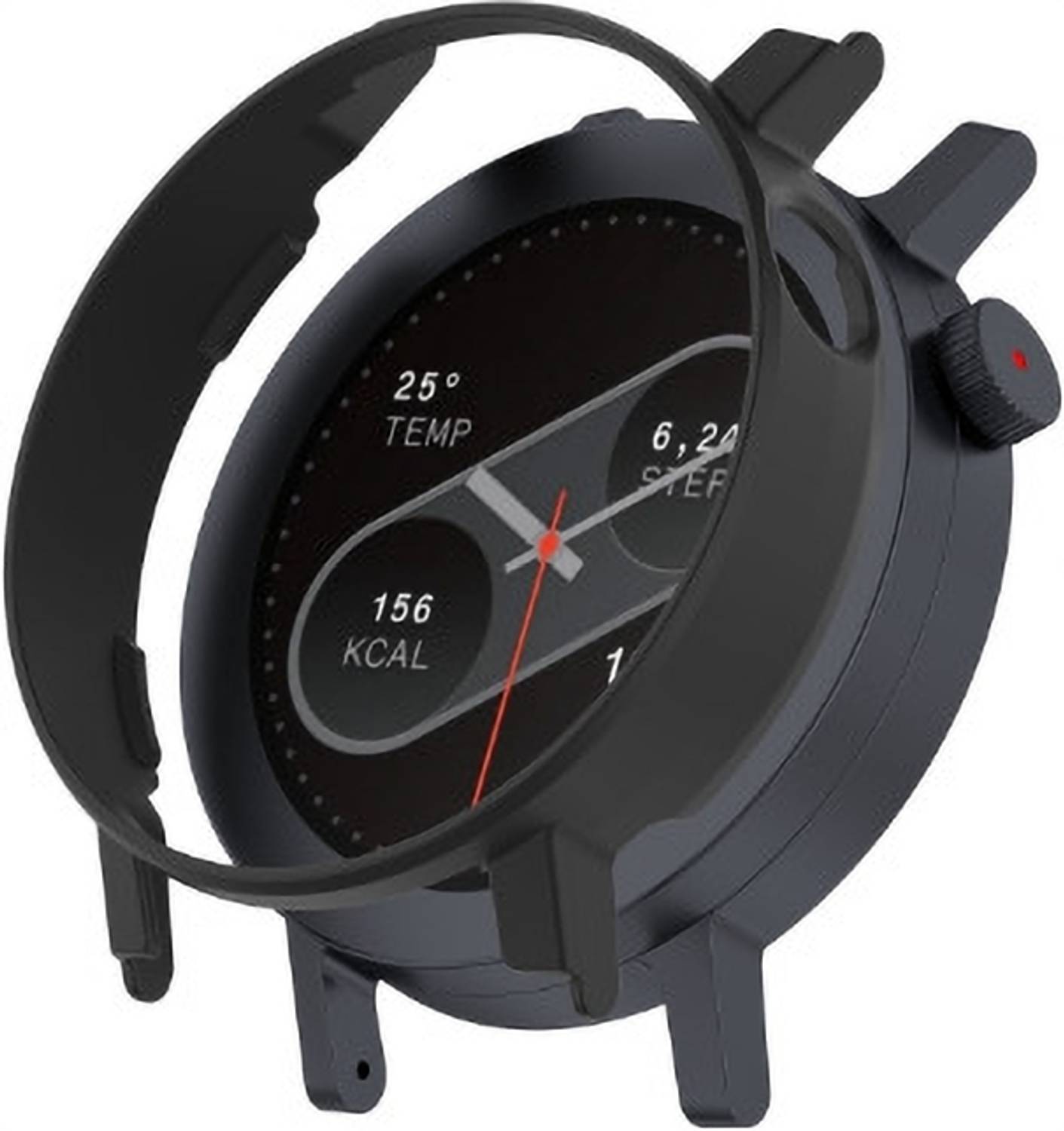 KAZUKI Screen Guard for CMF Watch Pro 2 Half Package Hollow PC Watch Protective Case(Black)