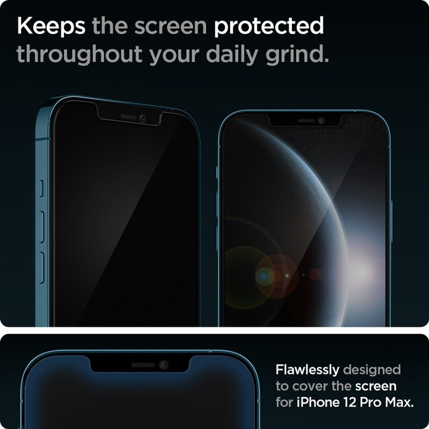 Image of Spigen Screen Guard with Applicator Kit for Apple iPhone 12 Pro Max