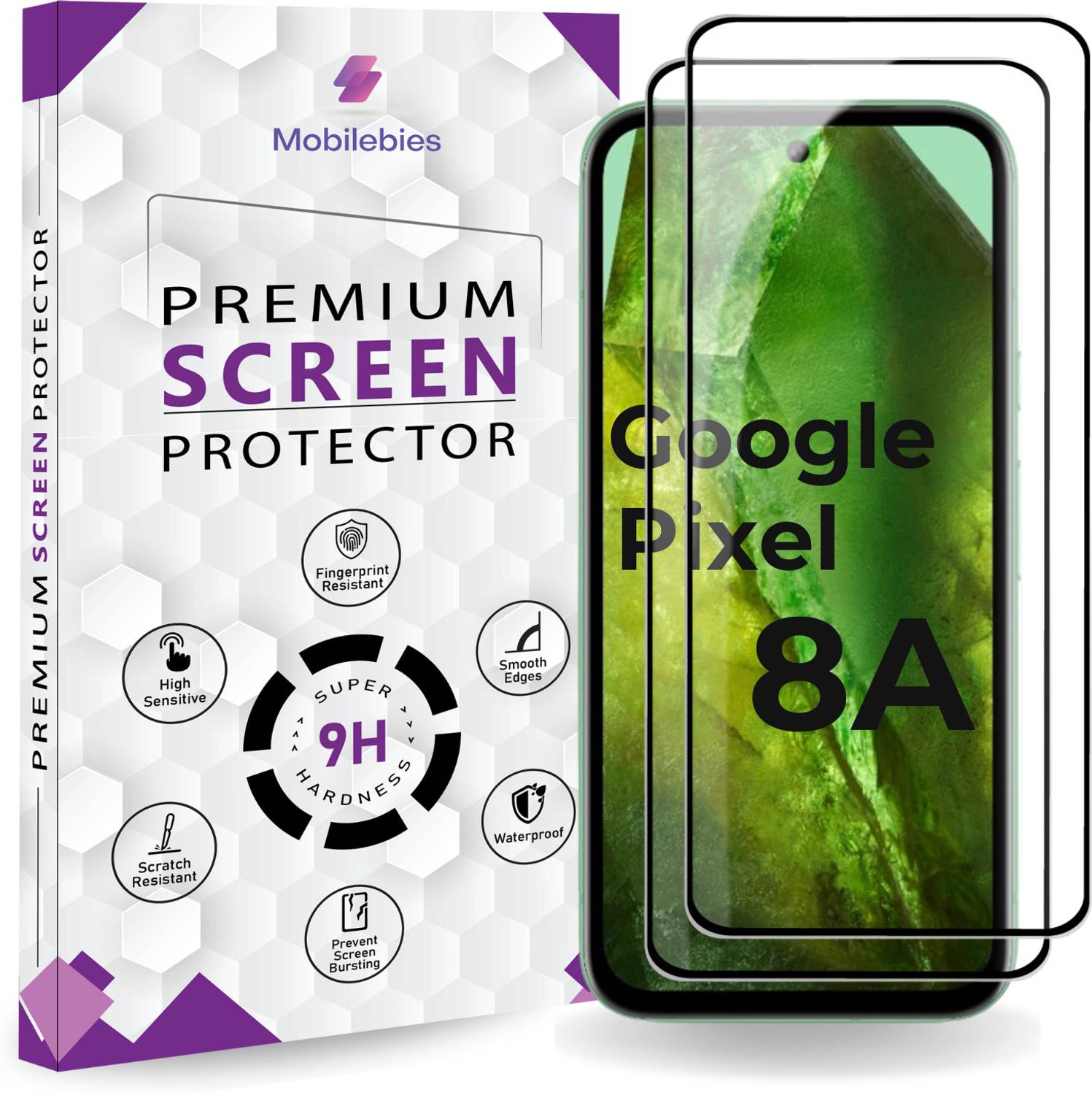 Mobilebies Tempered Glass Guard for Google Pixel 8A OG Premium Screen Protector