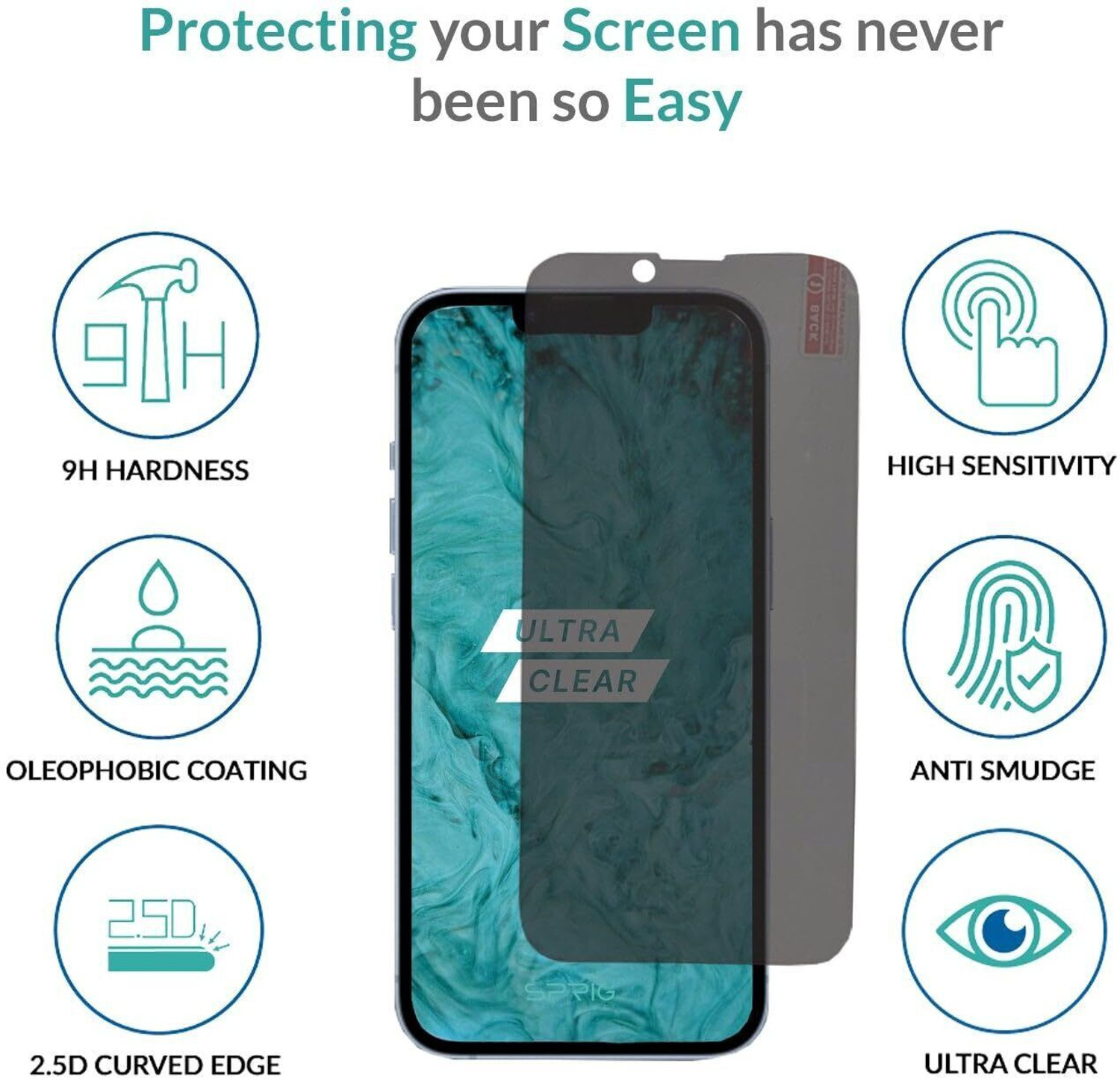 Image of Sprig Tempered Glass Guard for Apple iPhone 14, iPhone 14