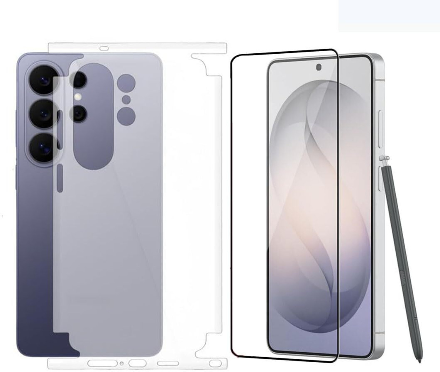 Image of FABEKEE Tempered Glass Guard for Compatible for Samsung Galaxy S26 Ultra 5G Tempered Glass Screen Protector Front And Back Screen Guard With camera lens protector