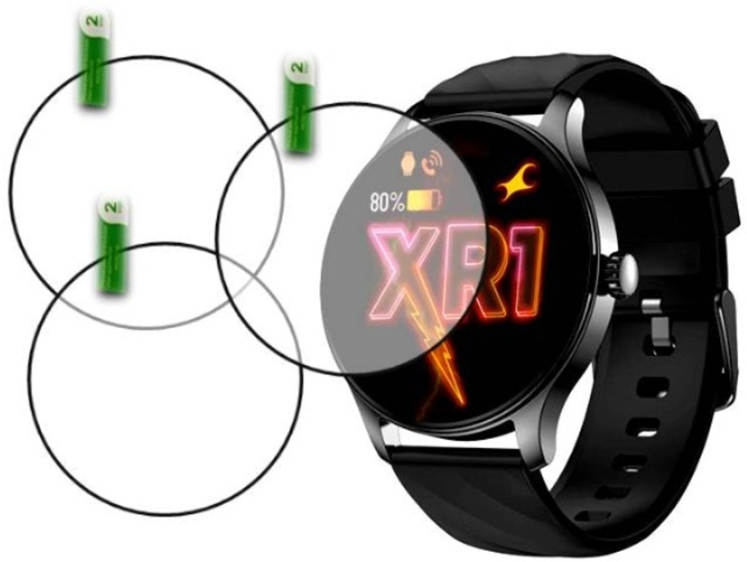 Image of ZIDZEE Tempered Glass Guard for FASTRACK REVOLTT XR1 WATCH TEMPERED GLASS(PACK OF 3) (Pack of 3)