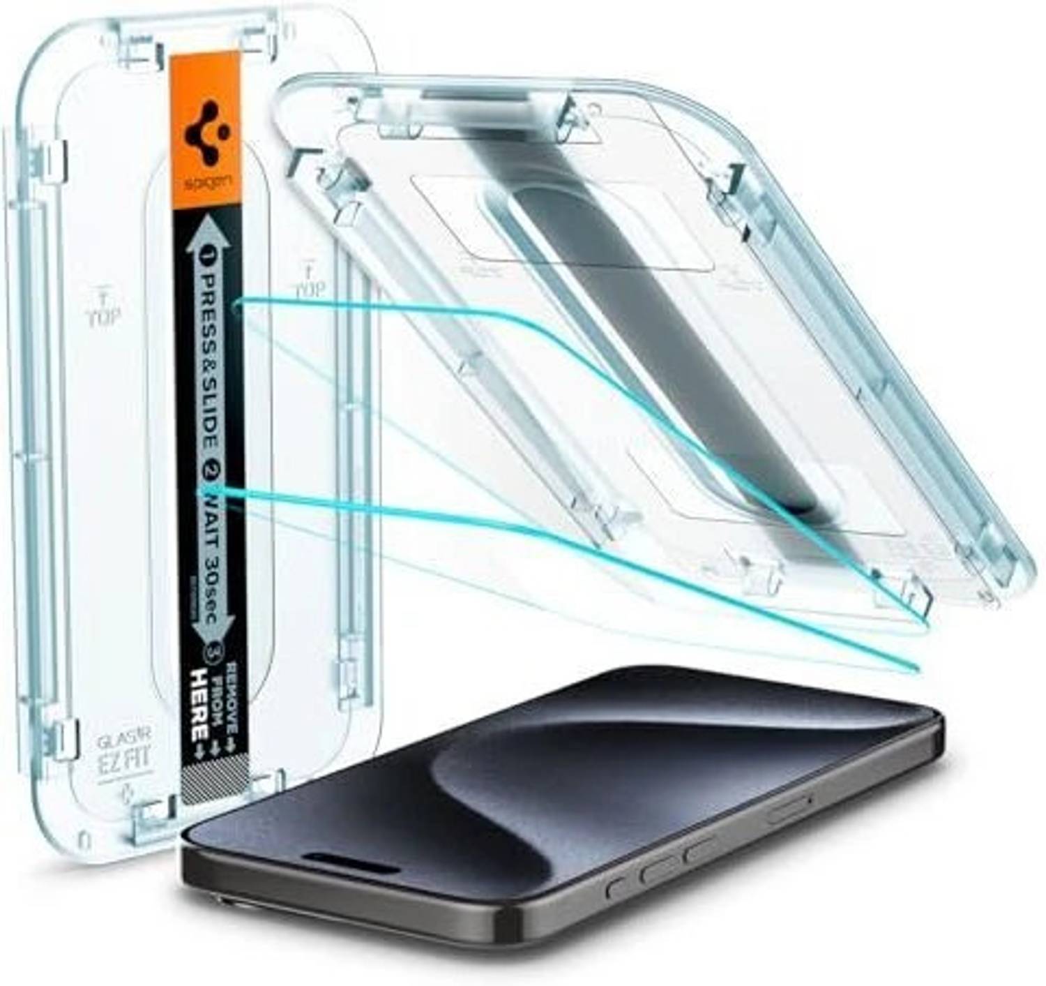 Spigen Tempered Glass Guard for iPhone 15 Pro (Pack of 2)