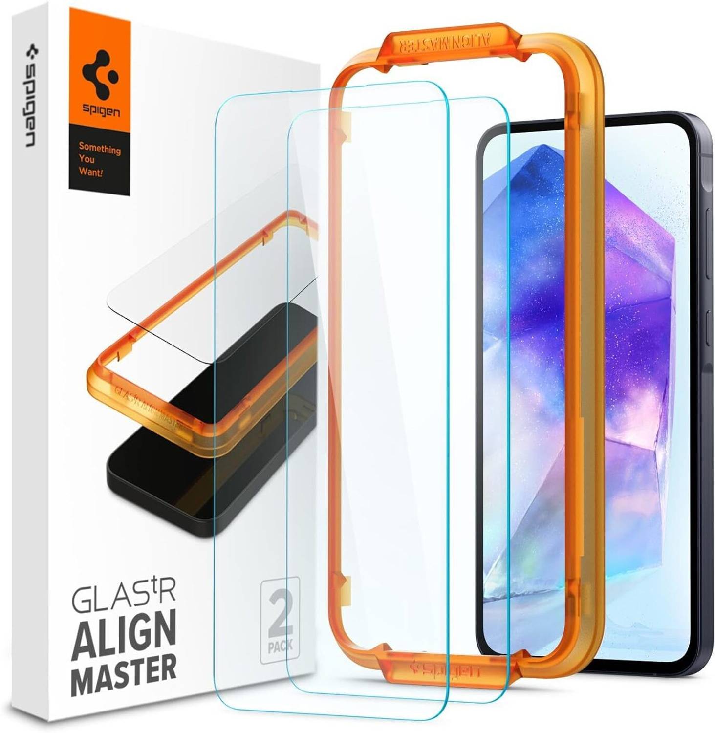 Spigen Tempered Glass Guard for Galaxy A55 5G (Pack of 2)