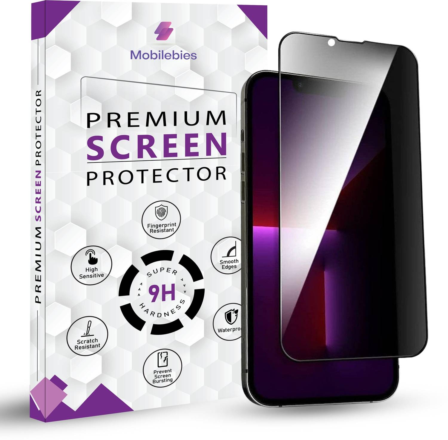 Mobilebies Tempered Glass Guard for iPhone 14 Pro, iPhone 15, iPh