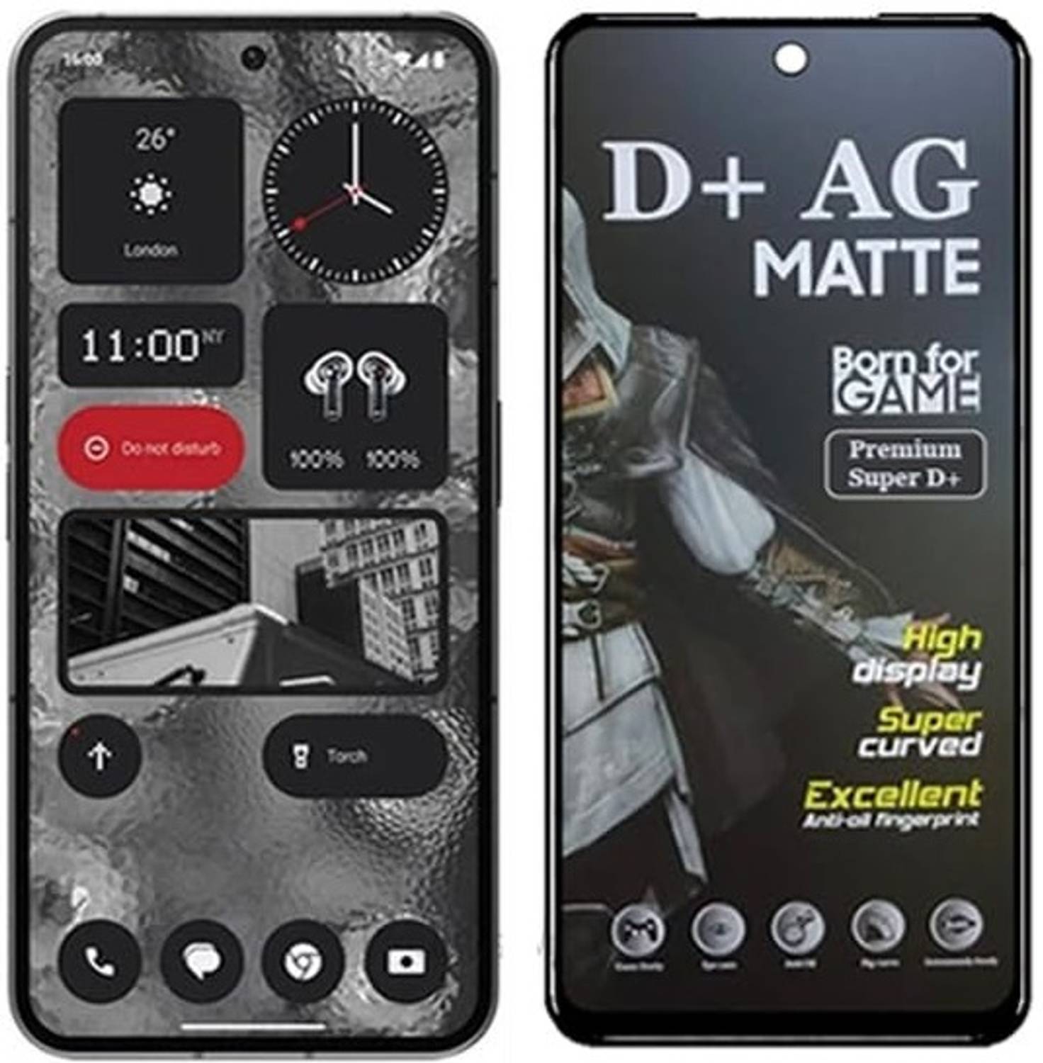 Casesily Tempered Glass Guard for Nothing Phone 2A 5G Matte Tempe