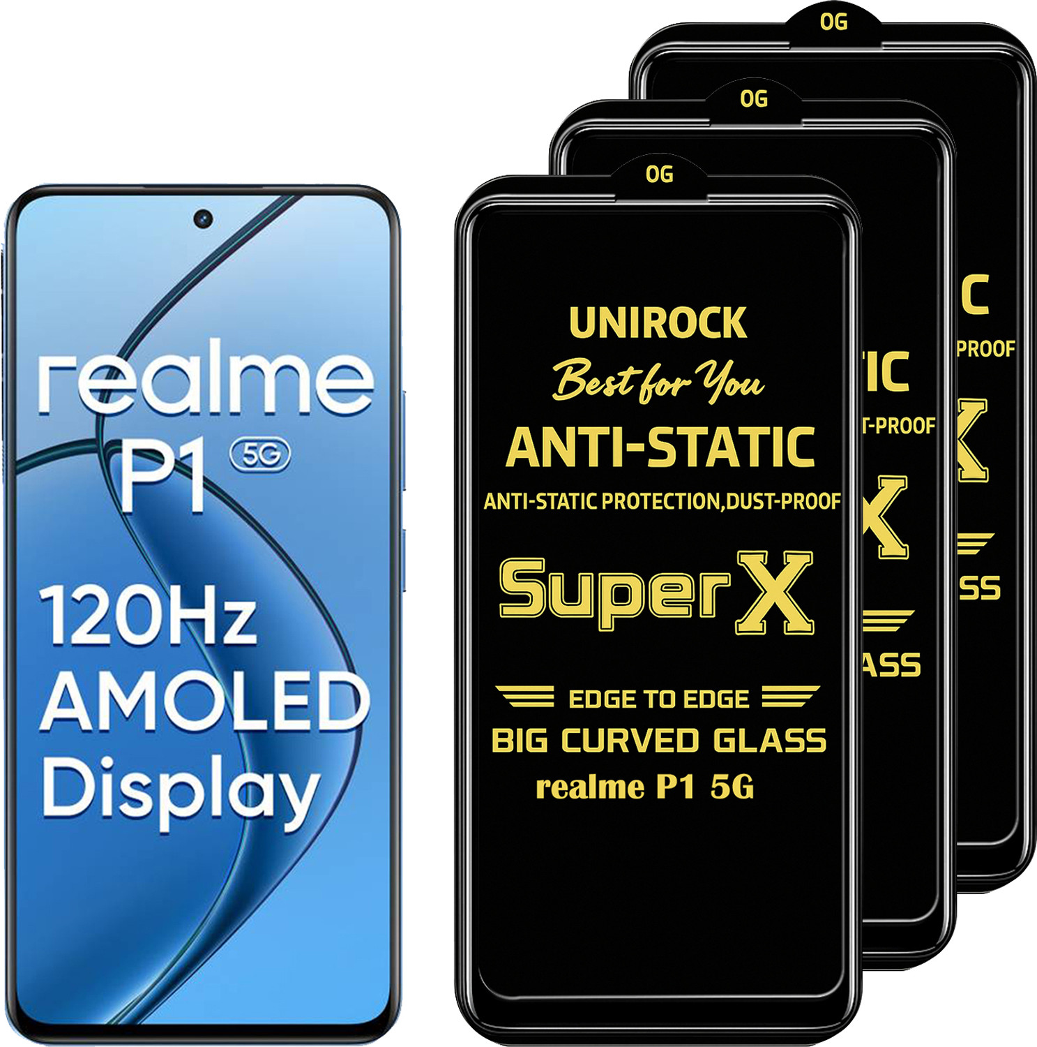 Image of Unirock Tempered Glass Guard for realme P1 5G