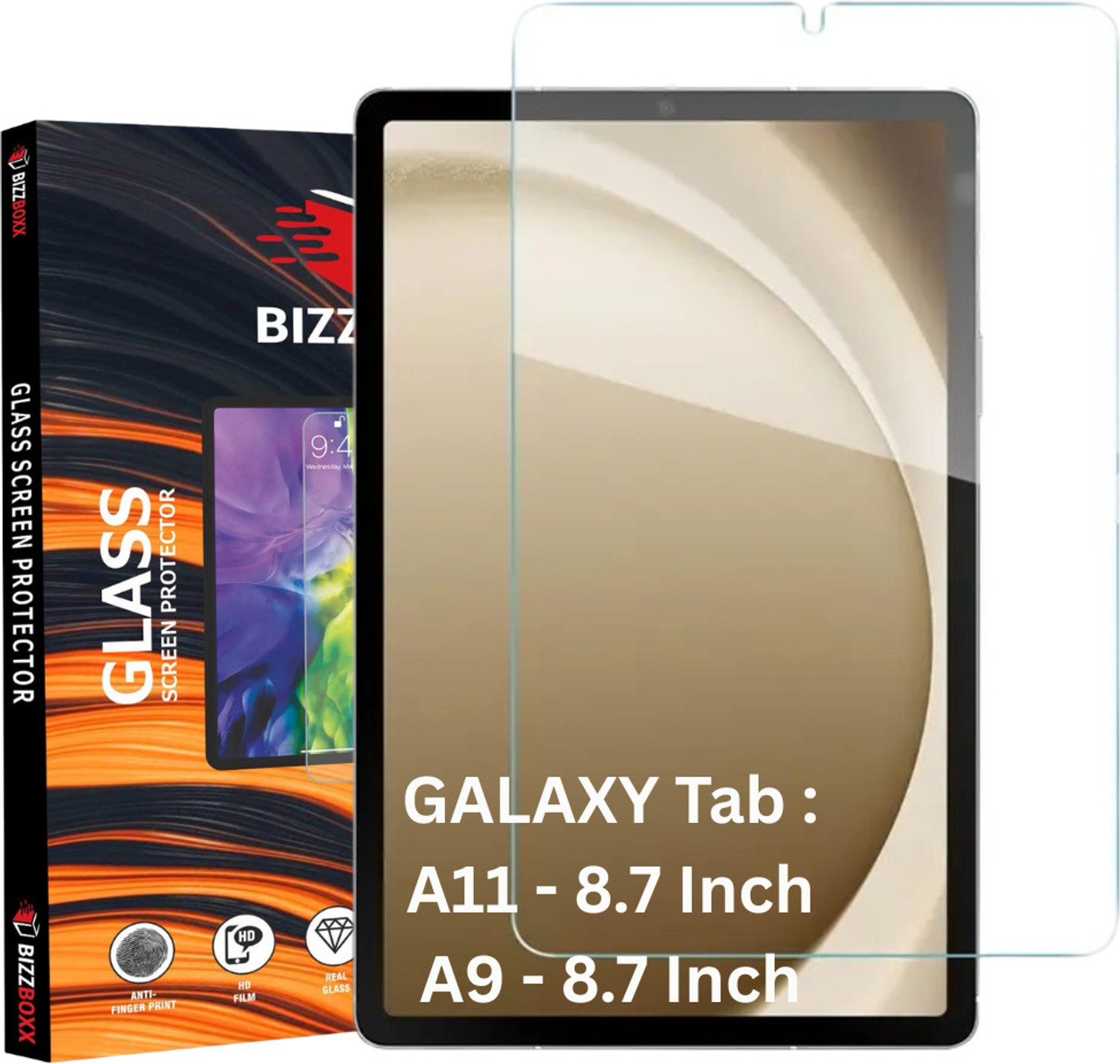 Image of BizzBoxx Tempered Glass Guard for Samsung Galaxy Tab A9 (8.7 Inch) | A11 | X110, X115, X117