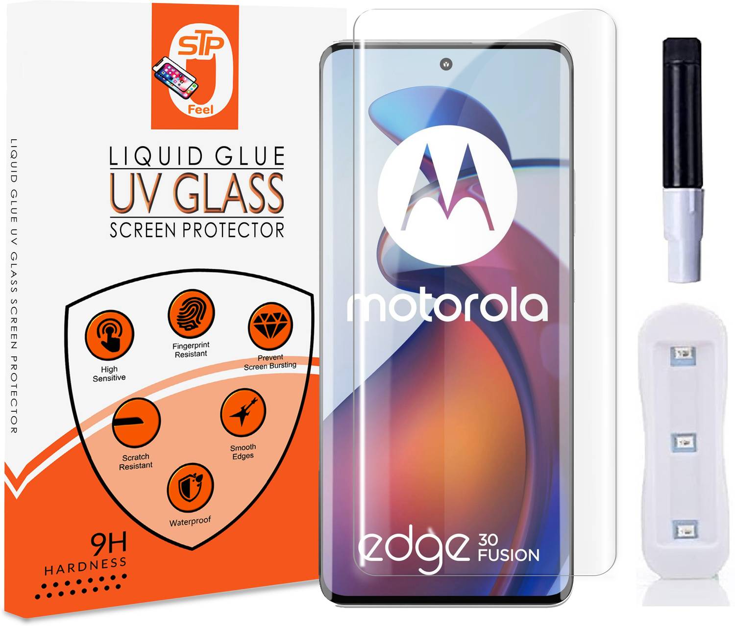STP FEEL Tempered Glass Guard for Moto Edge 30 Fusion, Motorola E