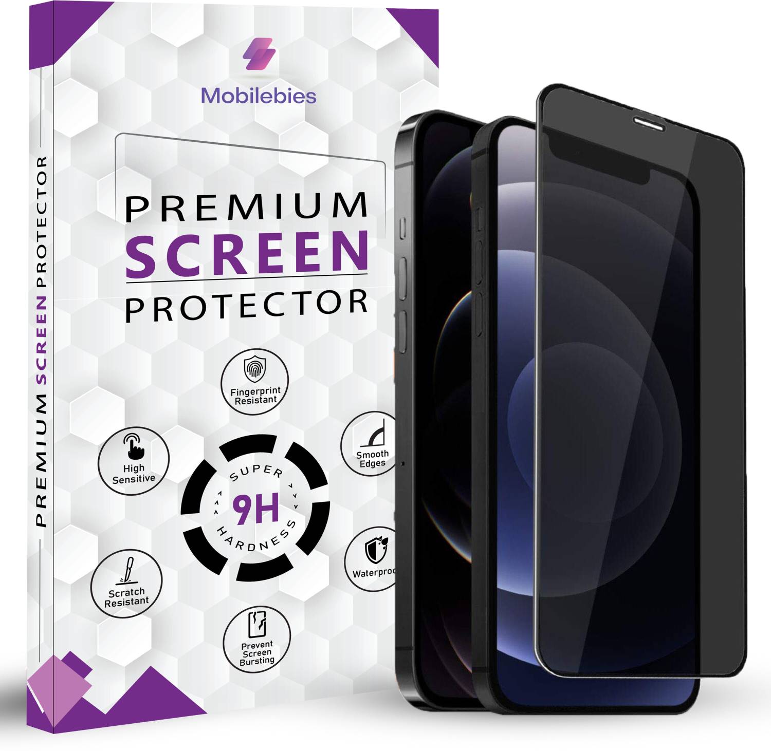 Mobilebies Tempered Glass Guard for iPhone 12 Mini Privacy Screen