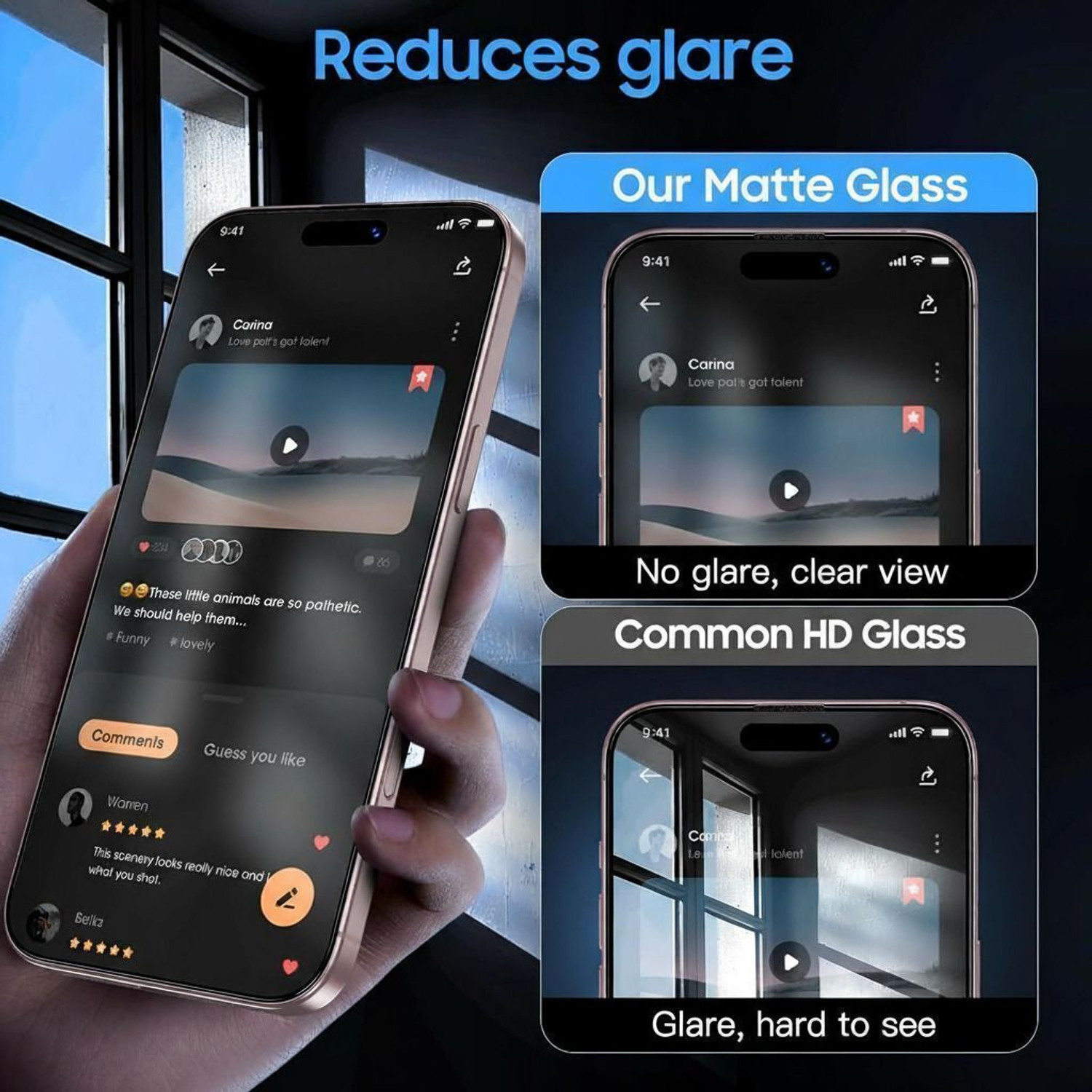 Image of OHAYO Tempered Glass Guard for For iPhone 16 Pro Max (Gaming)