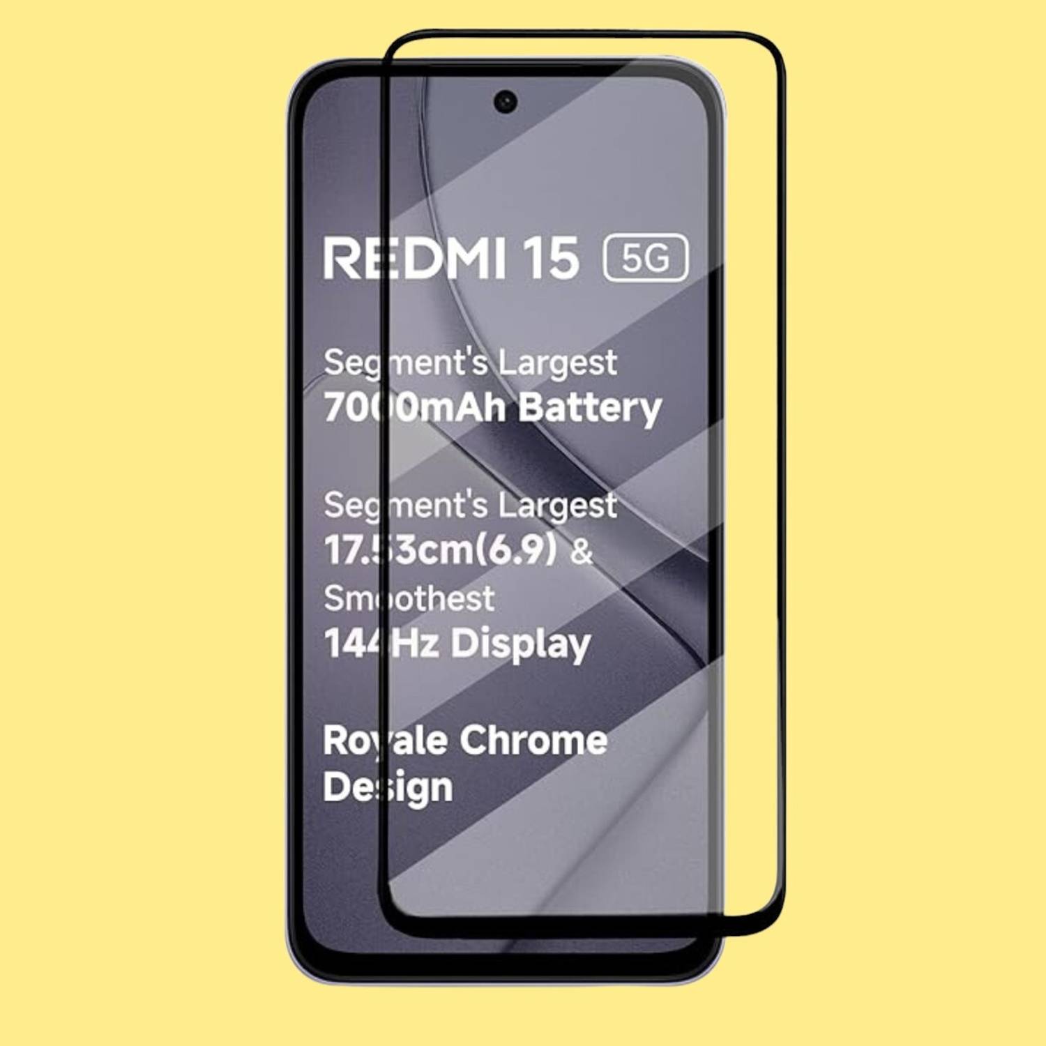 GORILLA FIVE Edge To Edge Tempered Glass for Redmi 15 5G