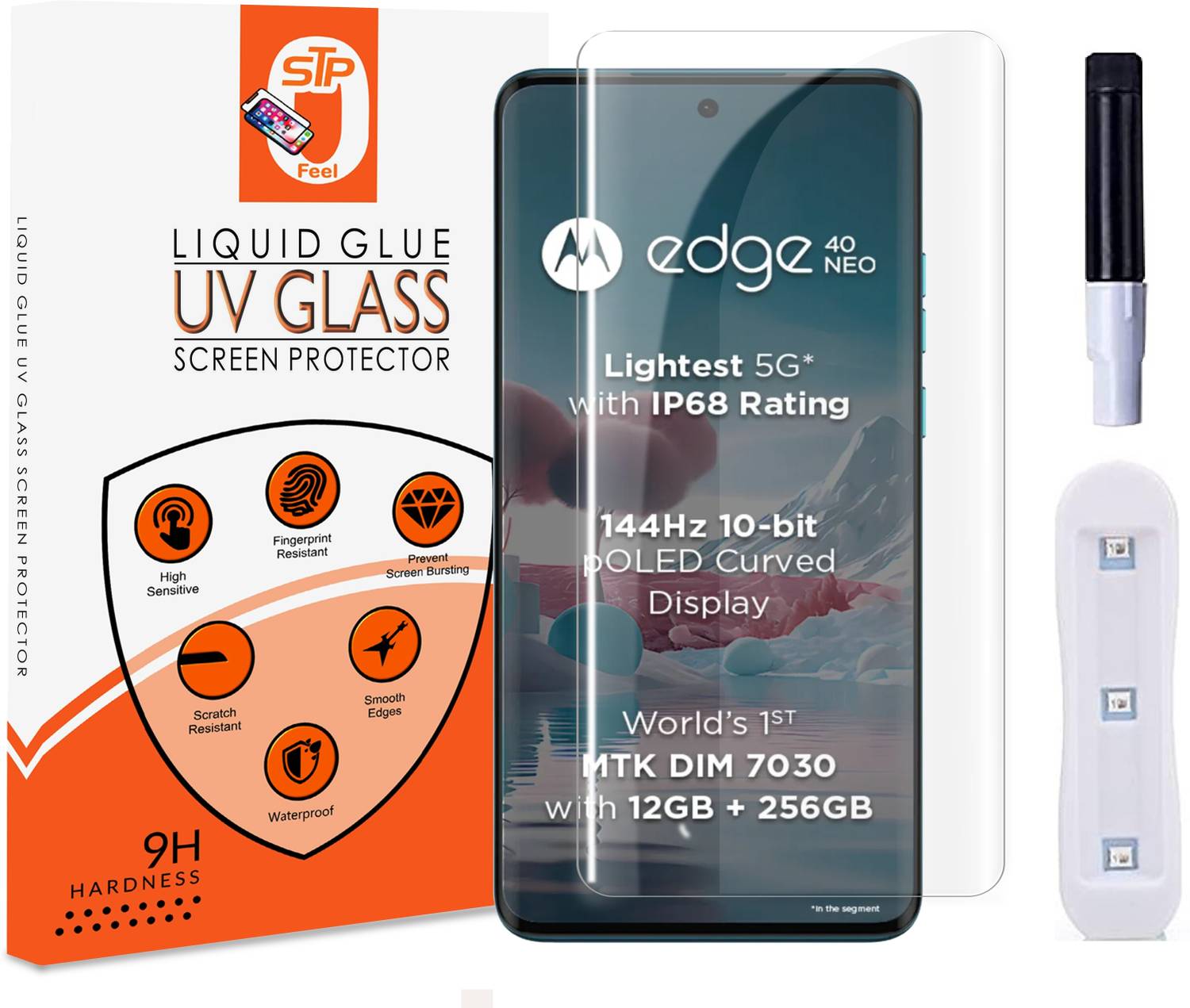 STP FEEL Tempered Glass Guard for Motorola Edge 40 Neo, Moto Edge