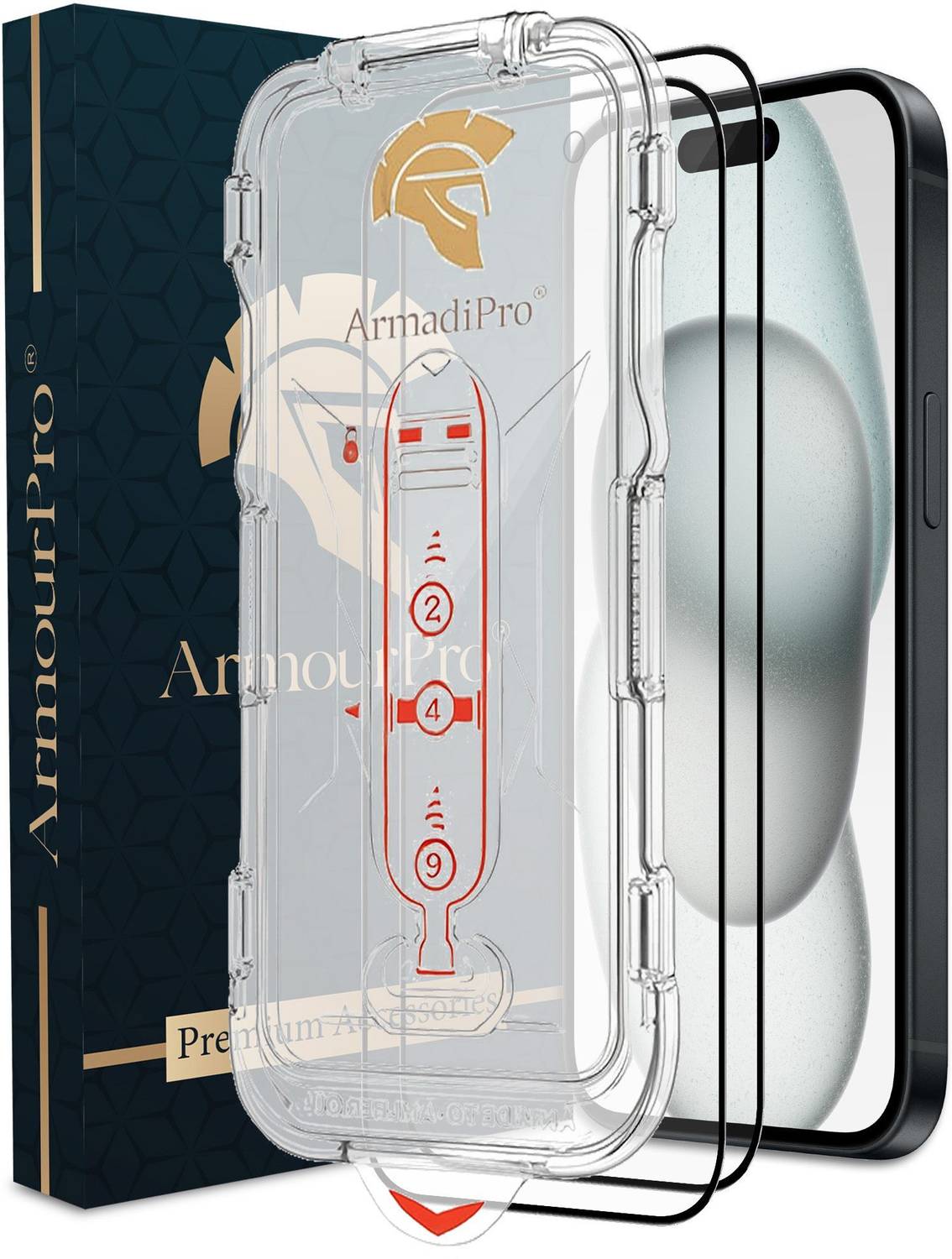 ArmourPro Tempered Glass Guard for Apple Iphone (Pack of 2)