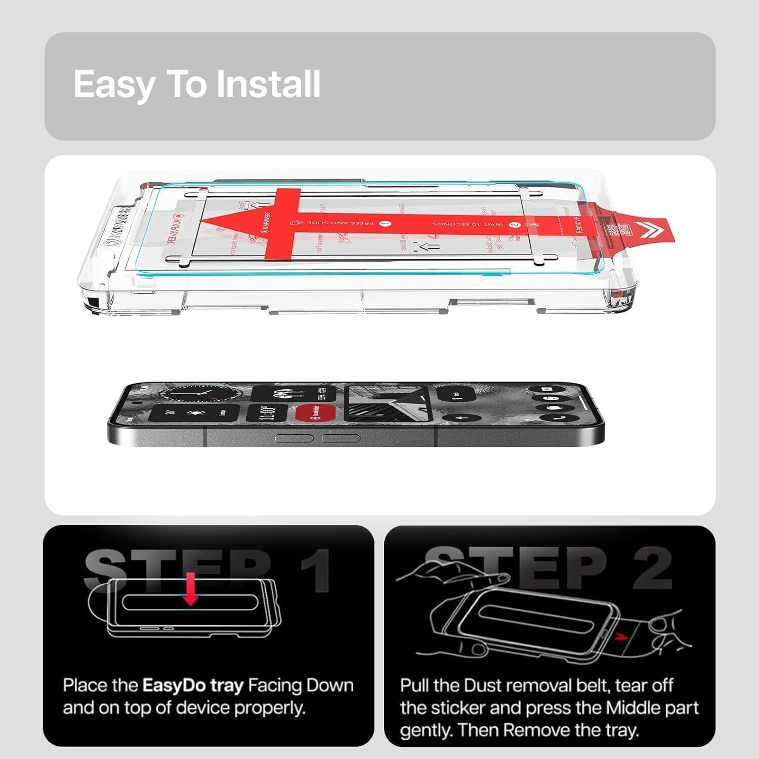 Image of Kapaver Screen Guard with Applicator Kit for Nothing Phone 2