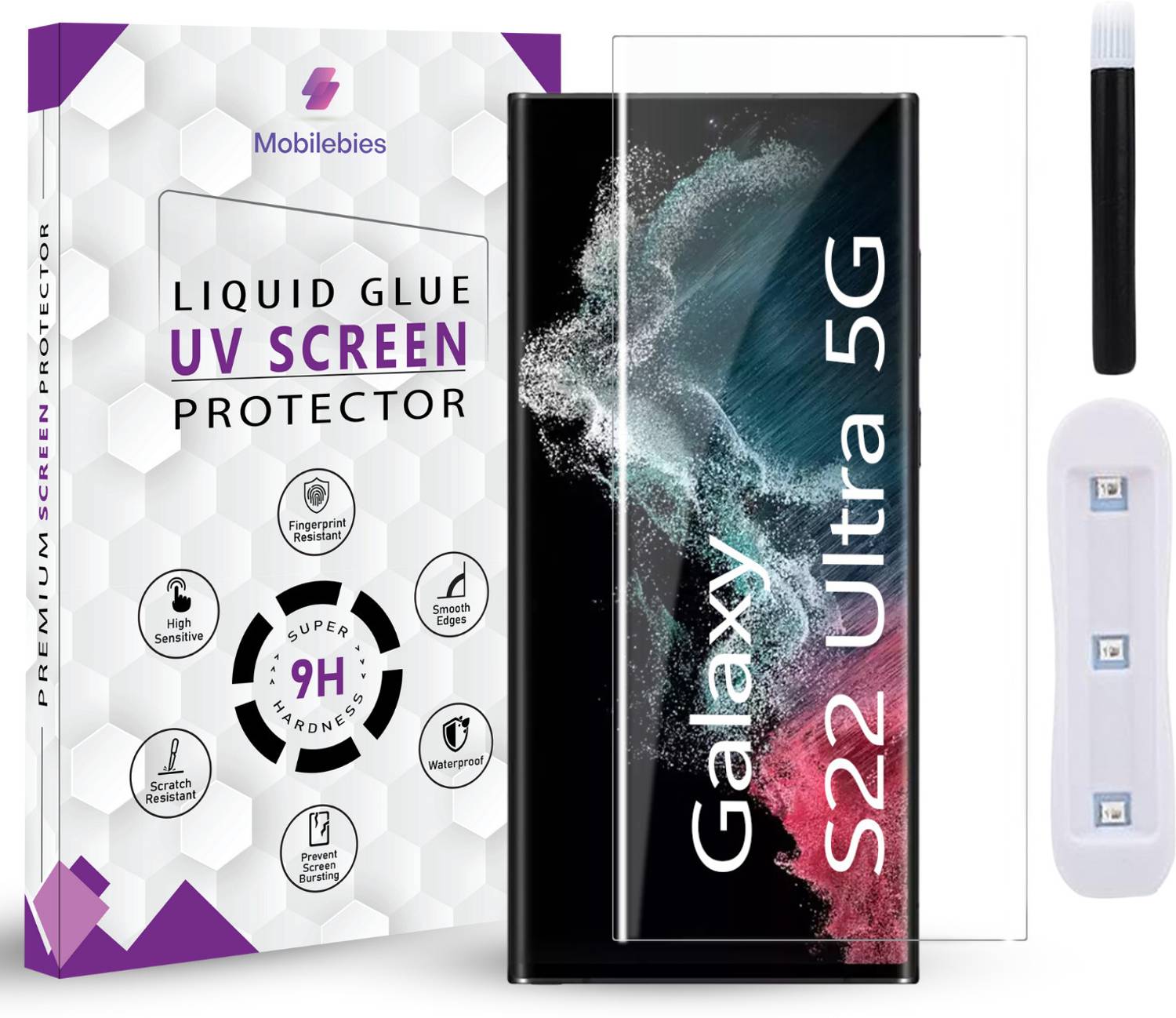 Mobilebies Tempered Glass Guard for Samsung S22 Ultra Premium HD+