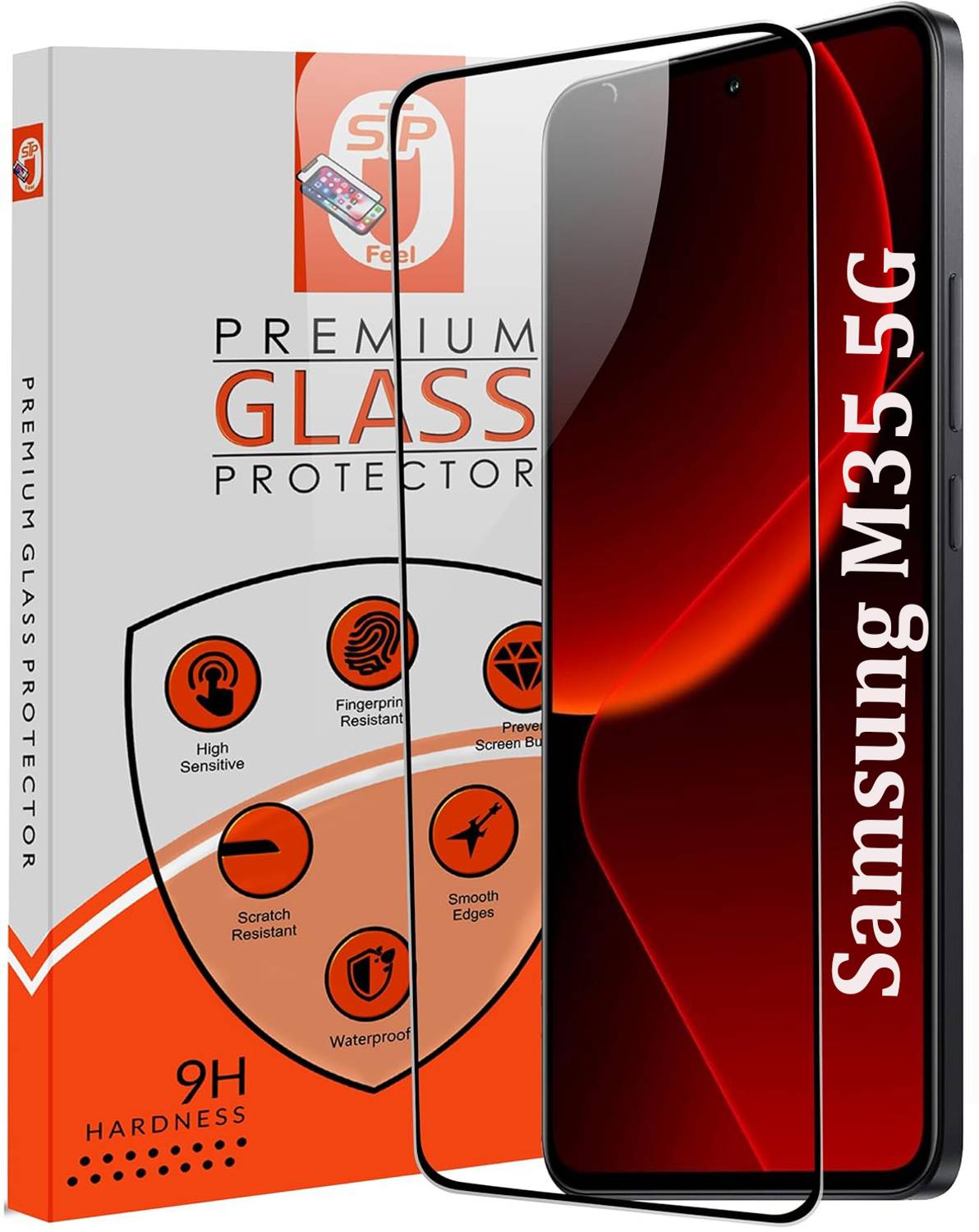 STP FEEL Edge To Edge Tempered Glass for Samsung Galaxy M35 5G Premium Screen Protector Guard with Easy Installation Kit