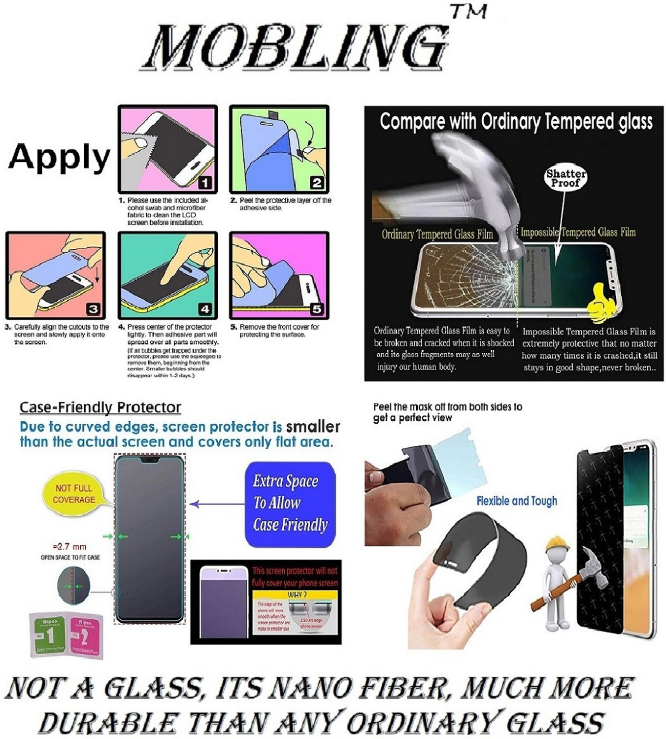 Image of Mobling Tempered Glass Guard for TECNO CAMON IACE (AntiGlare Matte)