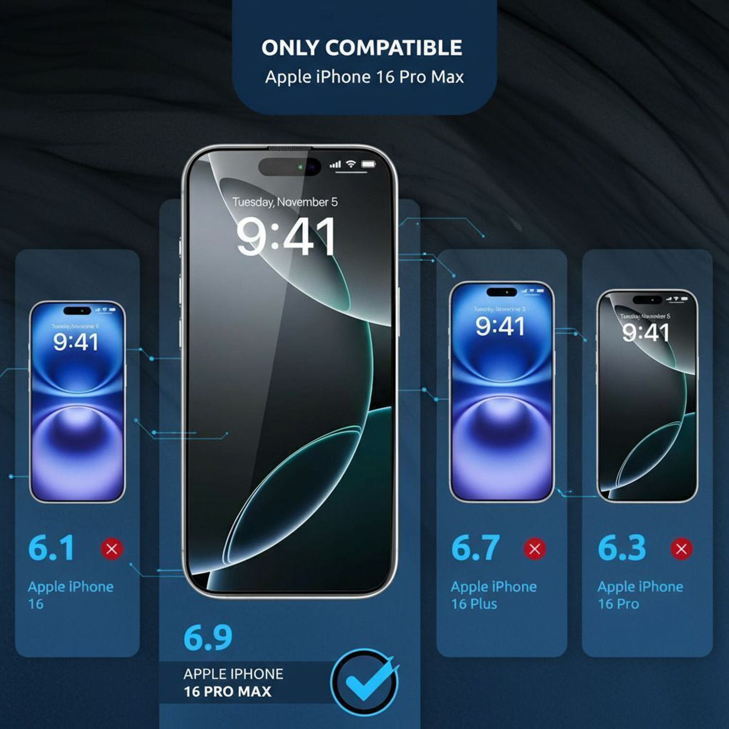 Image of OHAYO Tempered Glass Guard for For iPhone 16 Pro Max (Gaming)