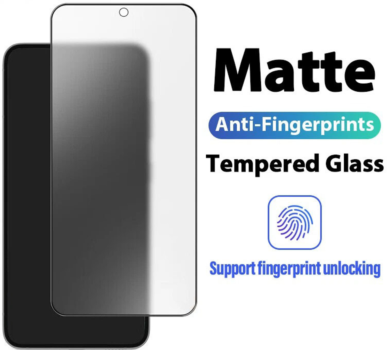 Image of VZZR Tempered Glass Guard for OPPO K12x 5G, OPPO K12x 5G - D Plus / AG Matte Tempered Glass, Gaming Tempered Glass, Anti Fingerprint, 9H Hardness, Matte Screen Protector Guard
