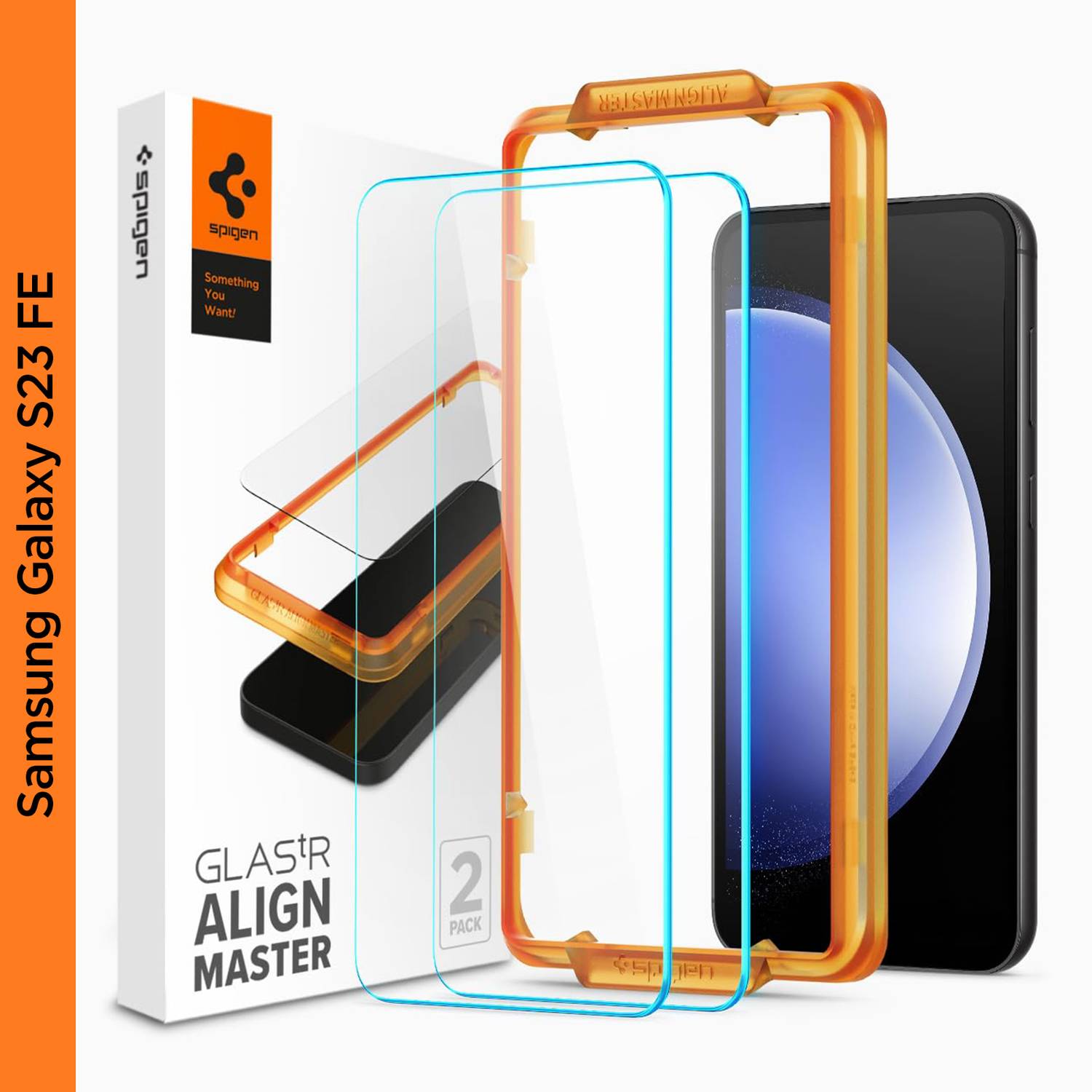 Spigen Tempered Glass Guard for Galaxy S23 FE (Pack of 2)
