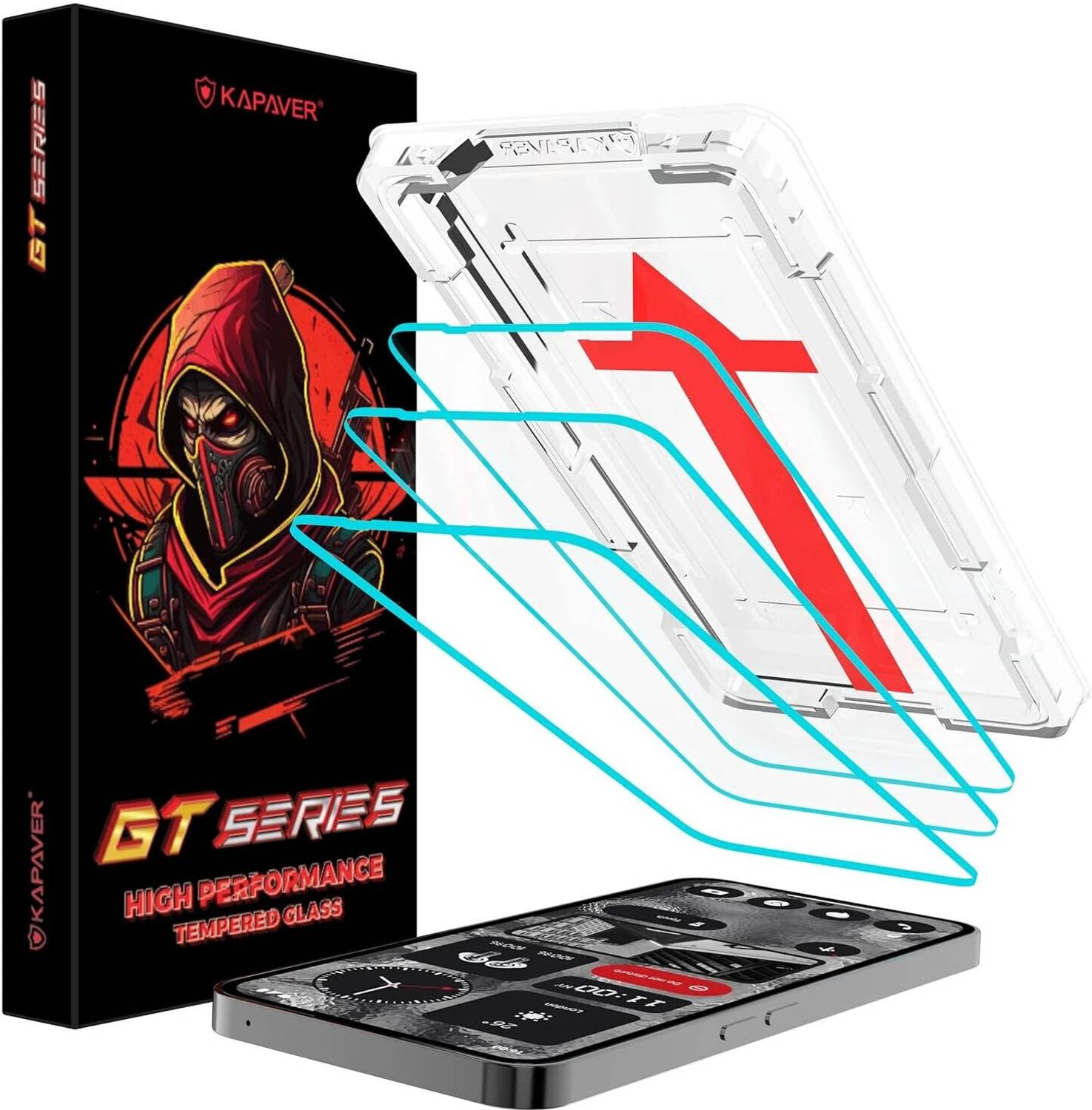 Kapaver Tempered Glass Guard for Nothing Phone 2 (Pack of 3)
