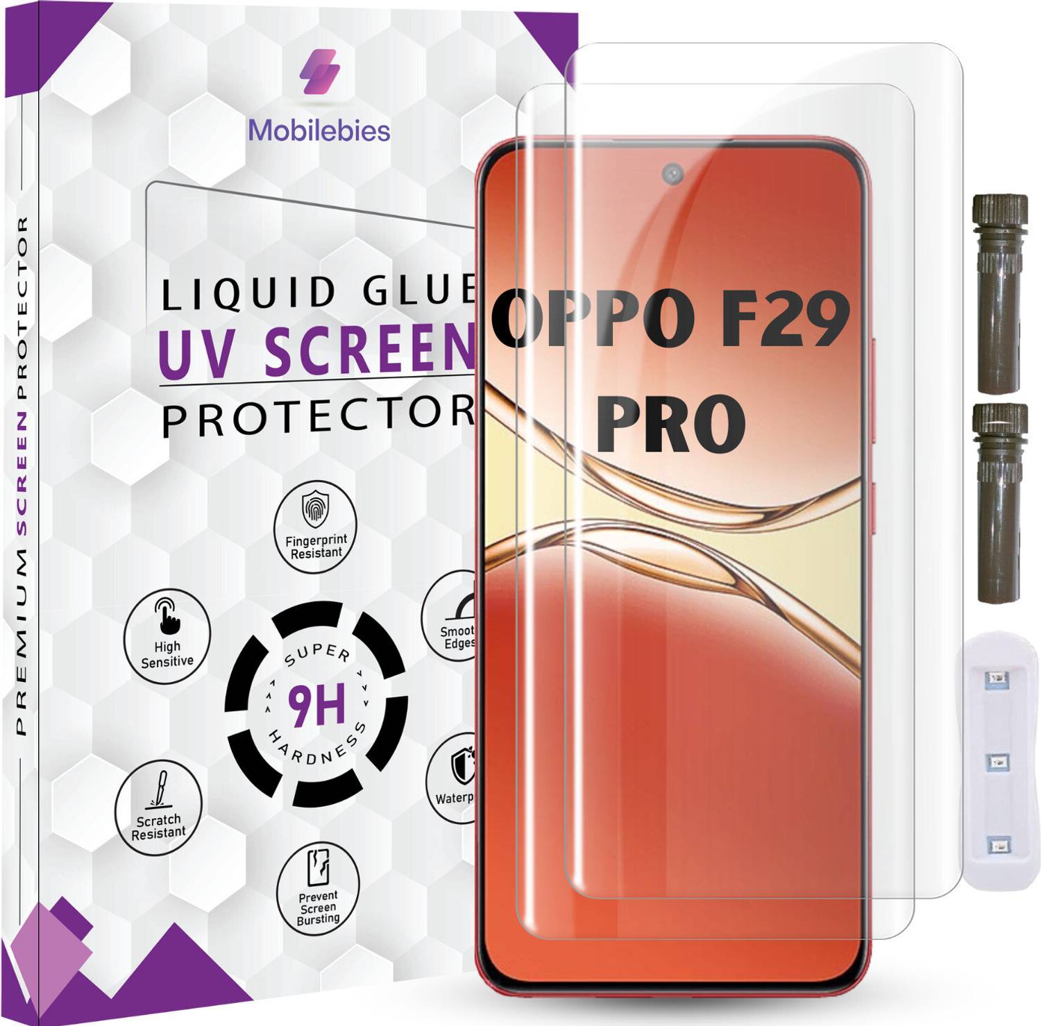 Mobilebies Tempered Glass Guard for Oppo F29 Pro Advanced HD+ UV