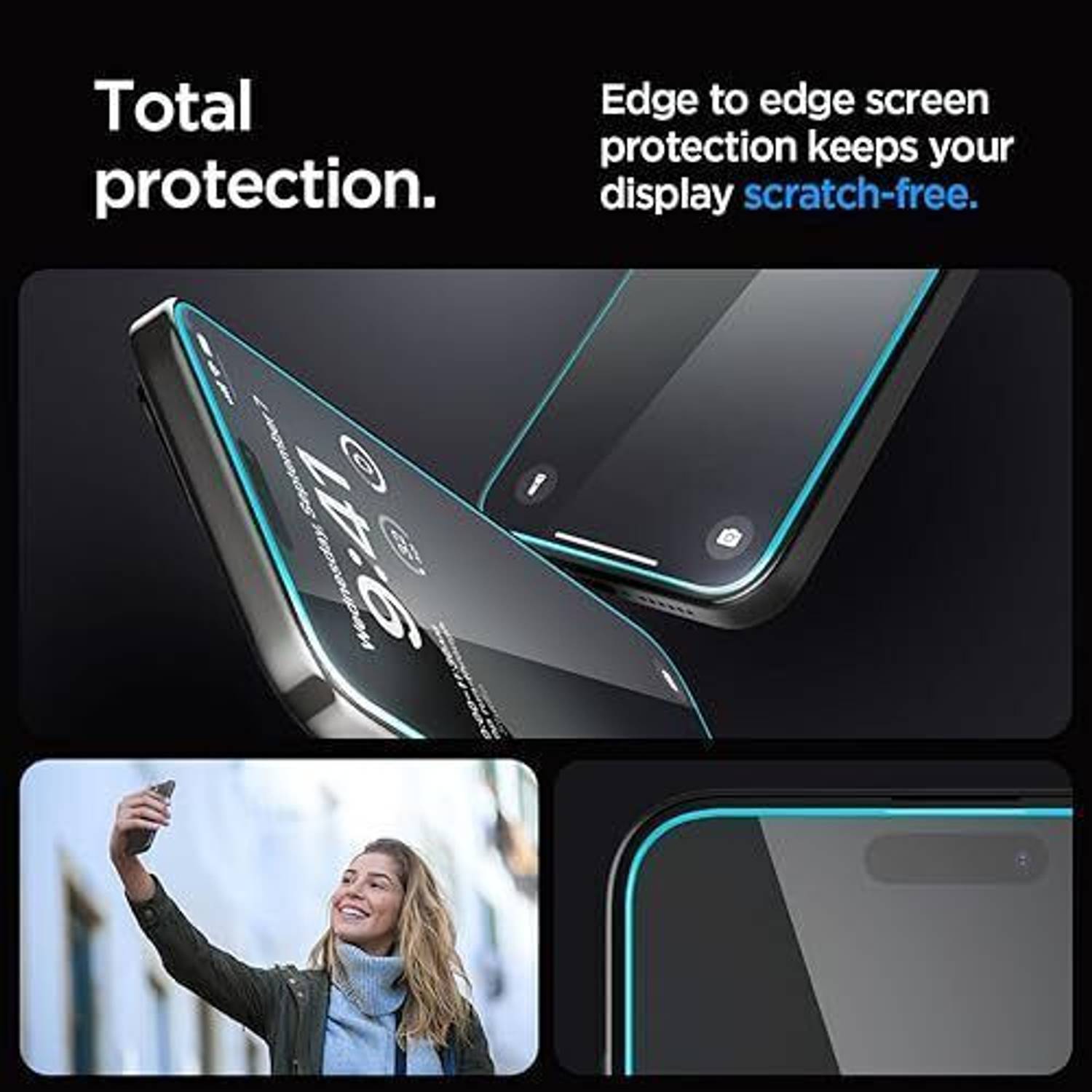 Spigen Screen Guard with Applicator Kit for iPhone 15 Pro - Image 3