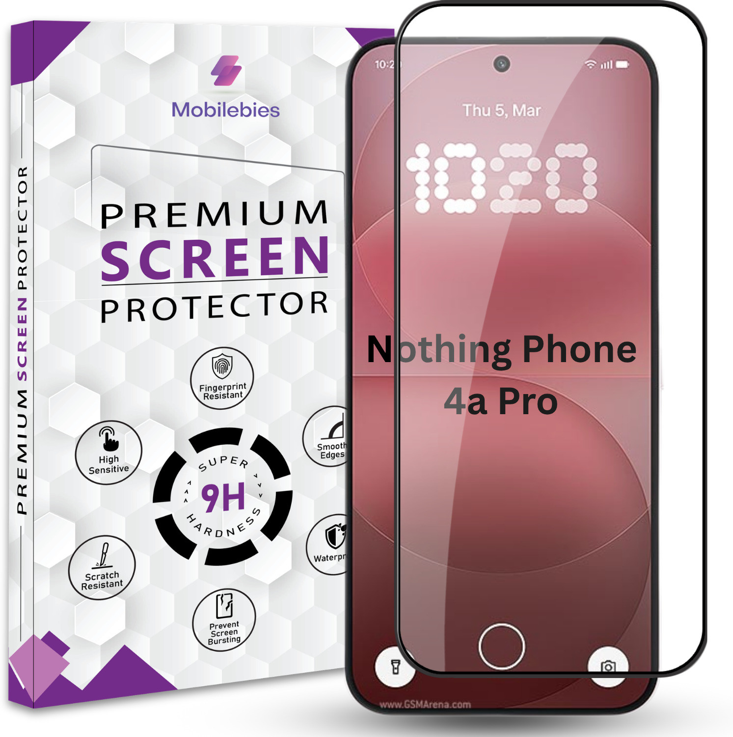 Image of Mobilebies Tempered Glass Guard for Nothing Phone 4a Pro Premium Screen Protector Guard with Easy Installation Kit
