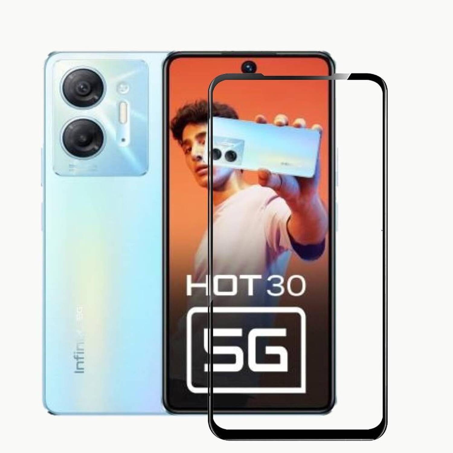 EITANSHA CREATION Edge To Edge Tempered Glass for Infinix HOT 30