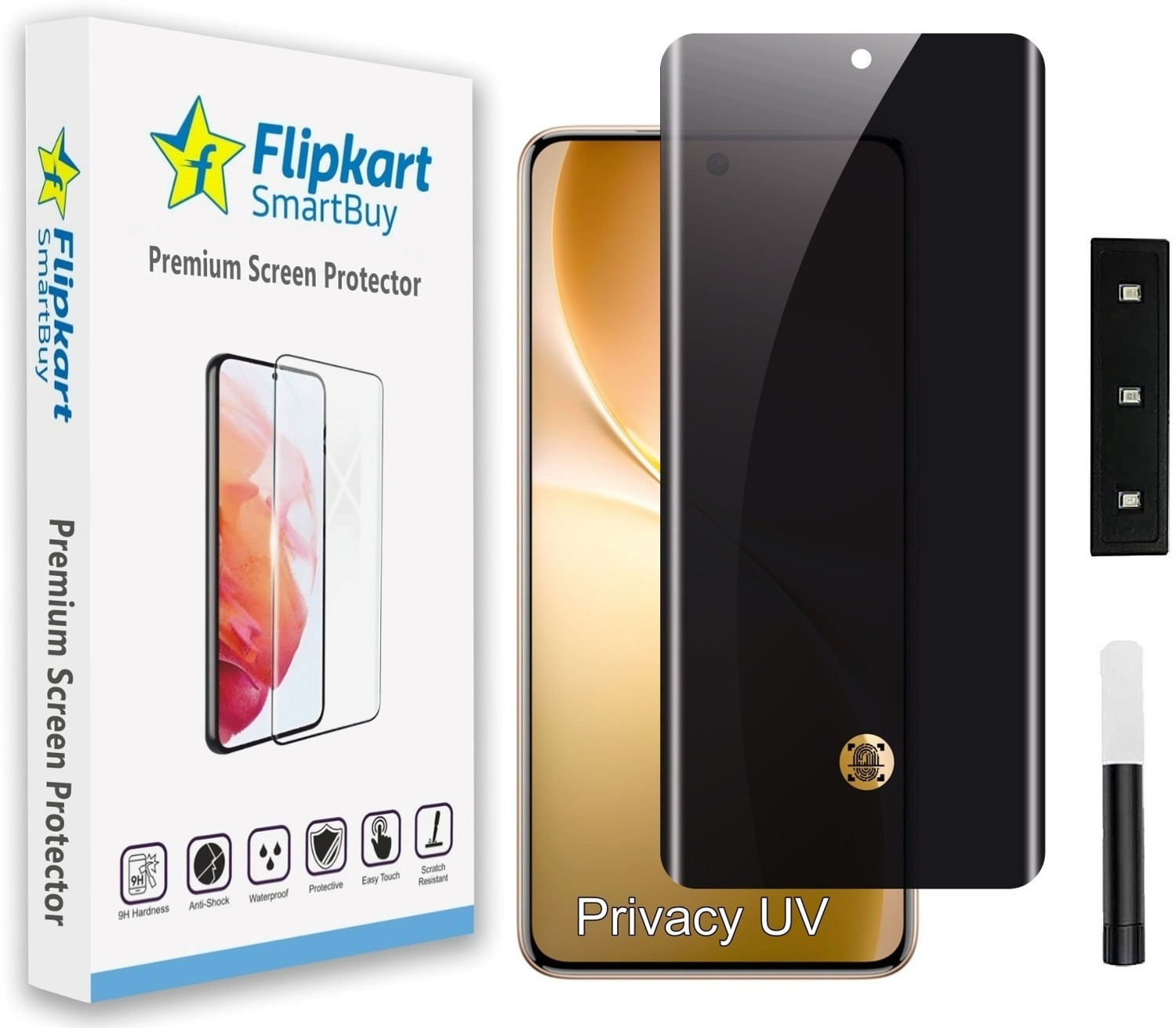 Image of Flipkart SmartBuy Tempered Glass Guard for MOTOROLA Edge 50 Fusion, Privacy / Anti-Spy UV Screen Protector, with Easy Installation Kit (Pack of 1)