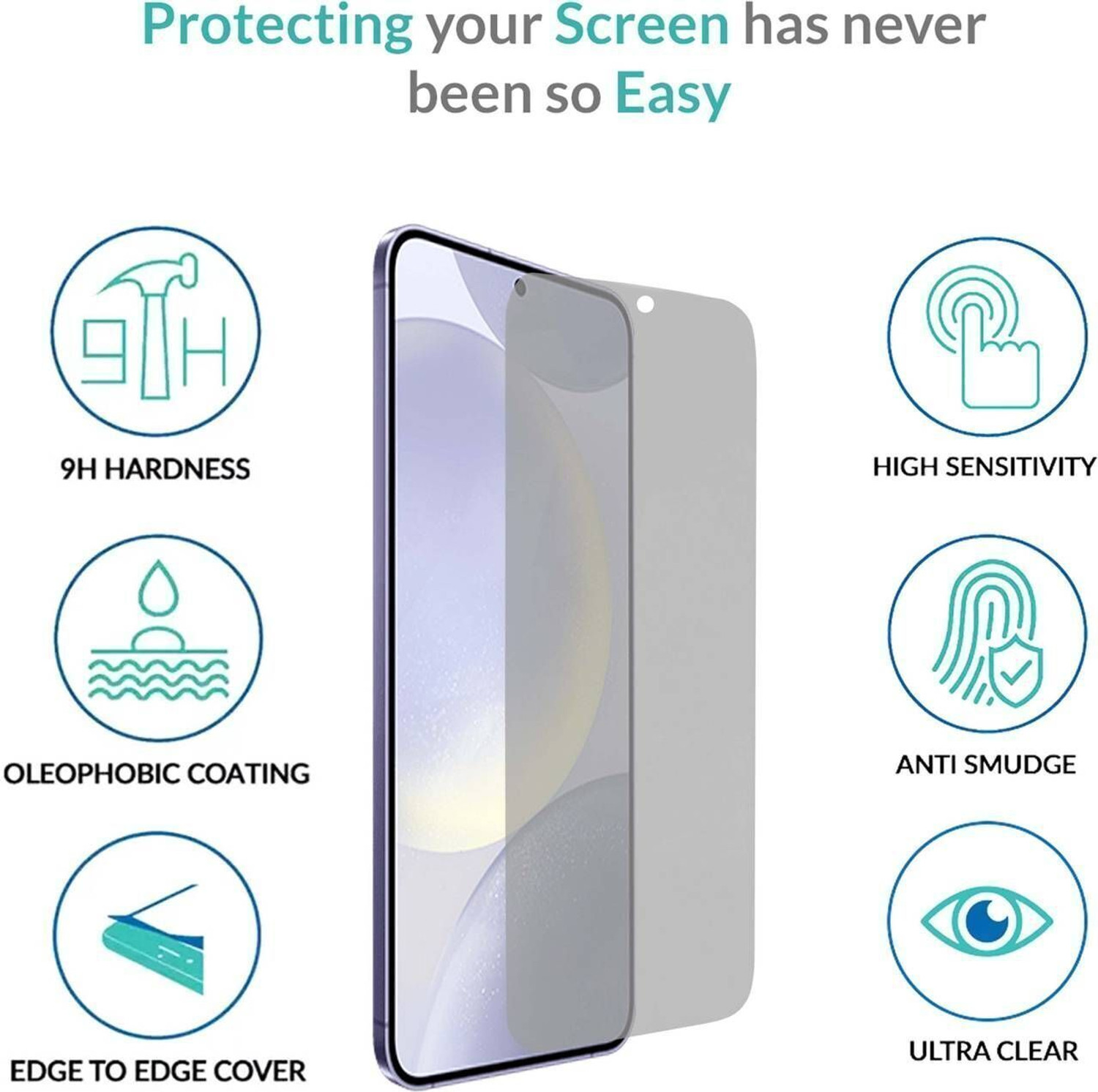 Image of Sprig Screen Guard with Applicator Kit for Samsung Galaxy S24 5G, SAMSUNG Galaxy S24 5G