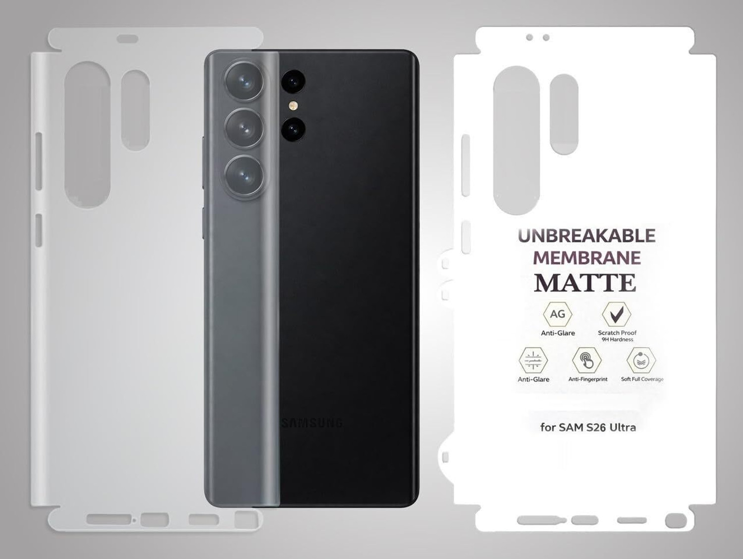 Image of FABEKEE Tempered Glass Guard for Compatible for Samsung Galaxy S26 Ultra 5G Tempered Glass Screen Protector Front And Back Screen Guard With camera lens protector