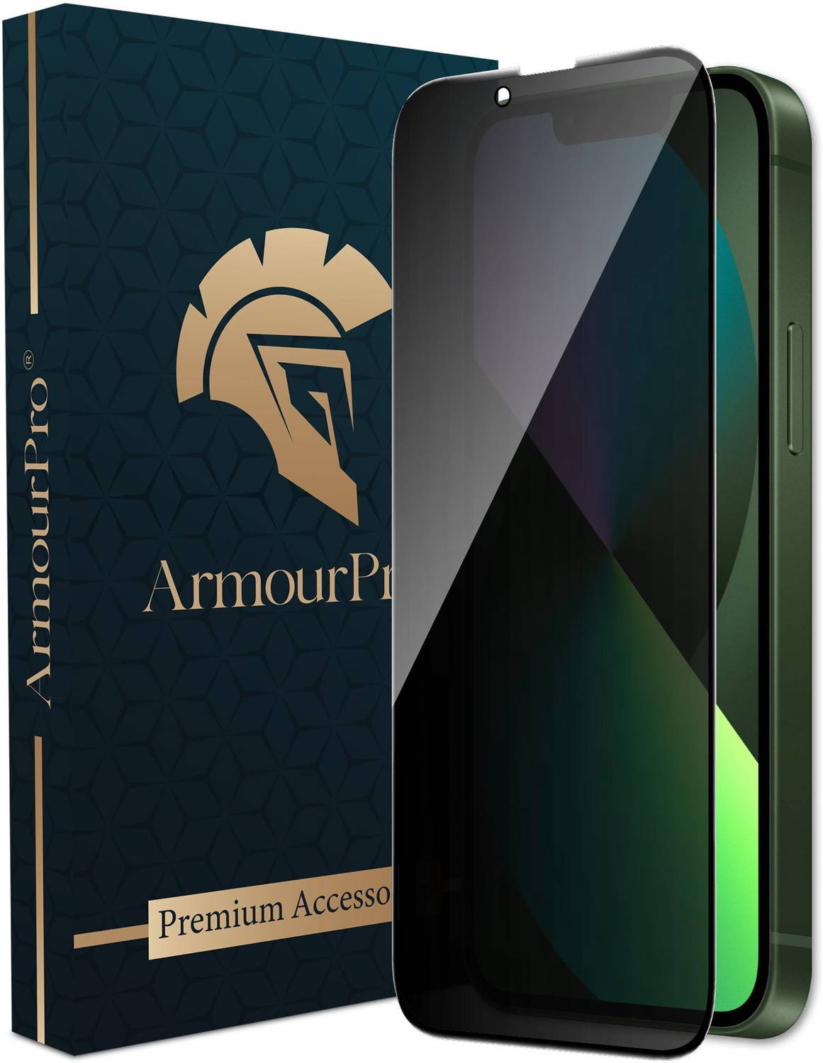 ArmourPro Tempered Glass Guard for Apple iPhone 13, iPhone 14, iPhone 16E, iPhone 17E, iPhone 13 Pro, True 360 Privacy Glass